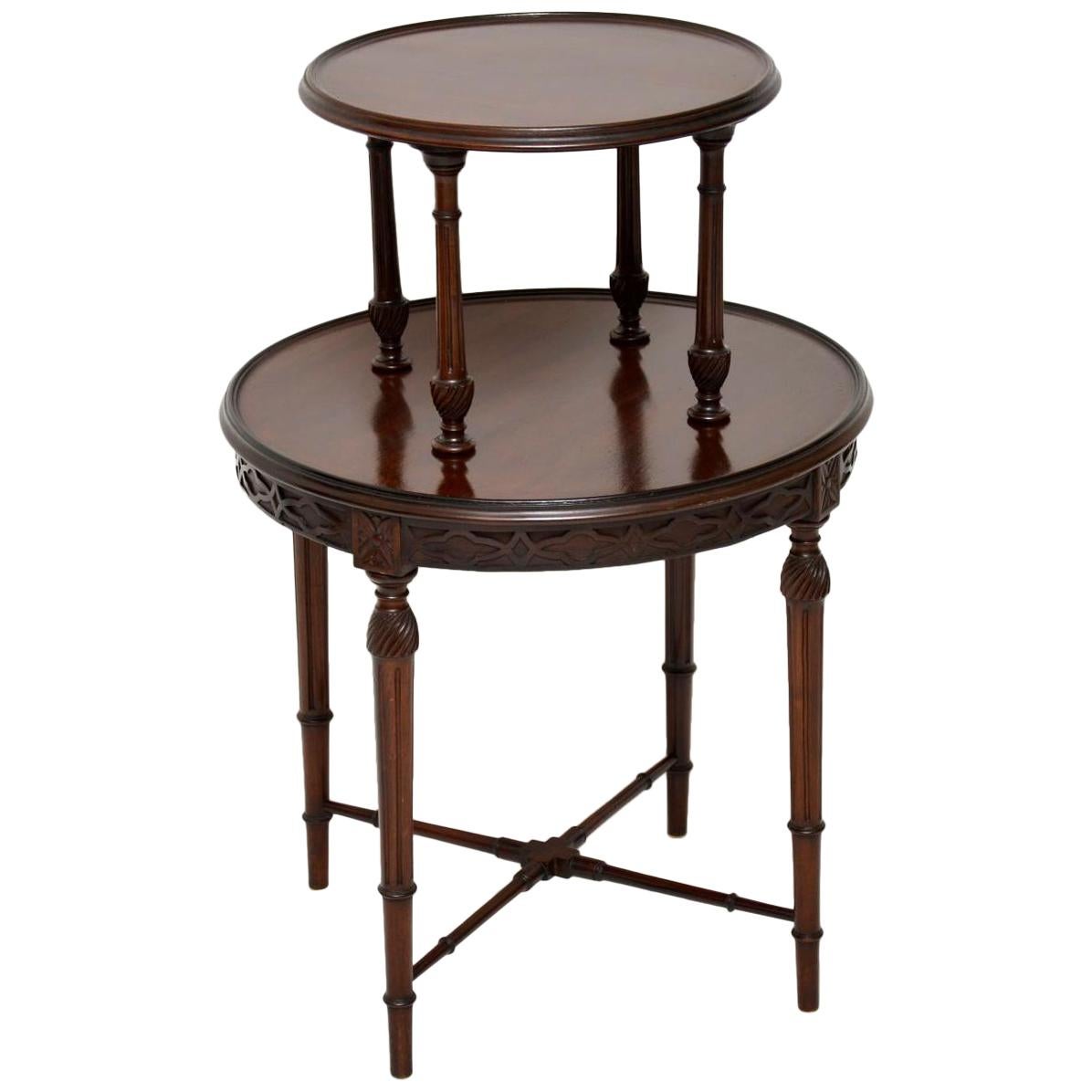 Antique Mahogany Two-Tier Table 