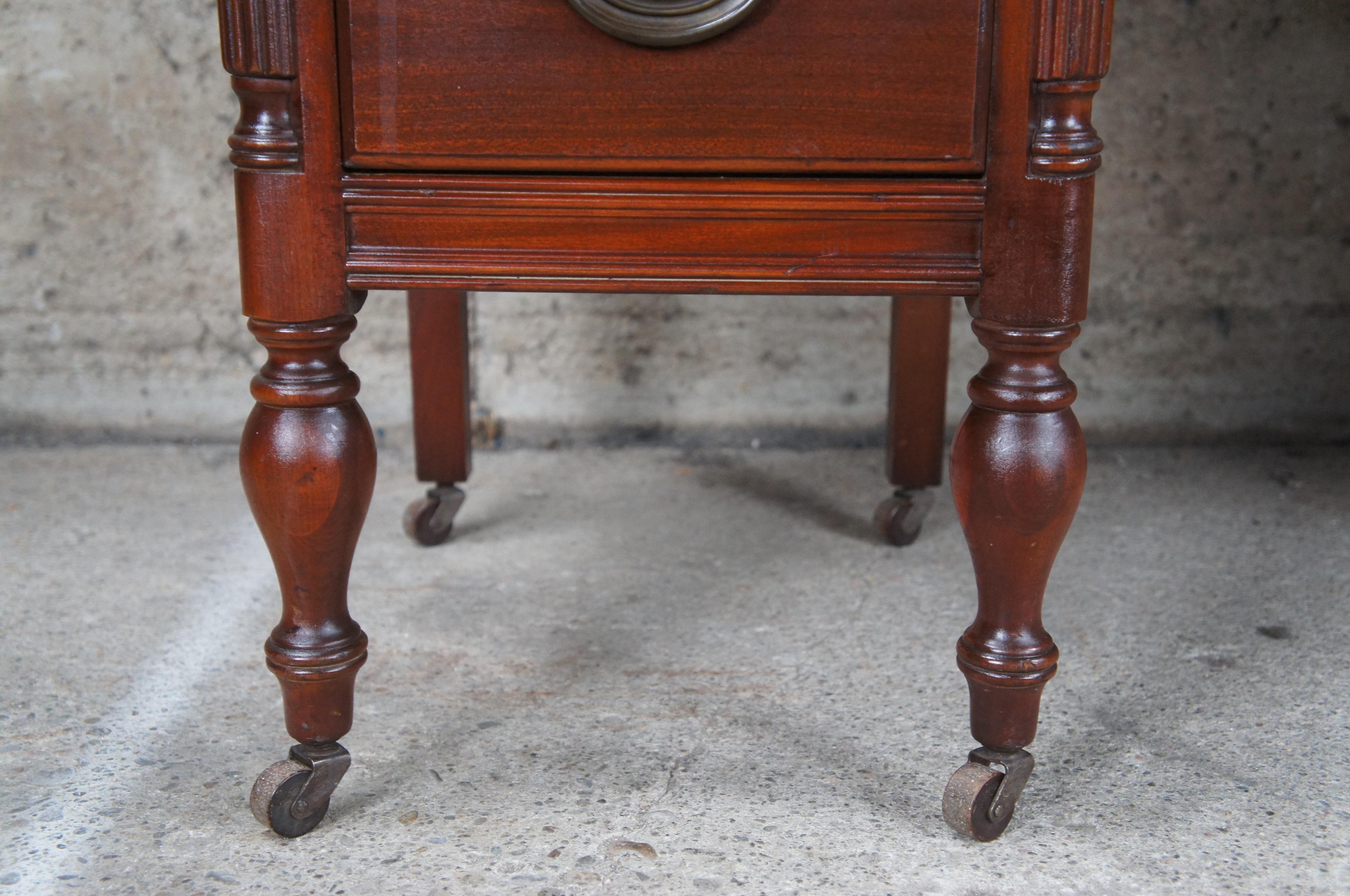 Antique Mahogany Vanity Kneehole Writing Desk Dressing Table w Mirror 70