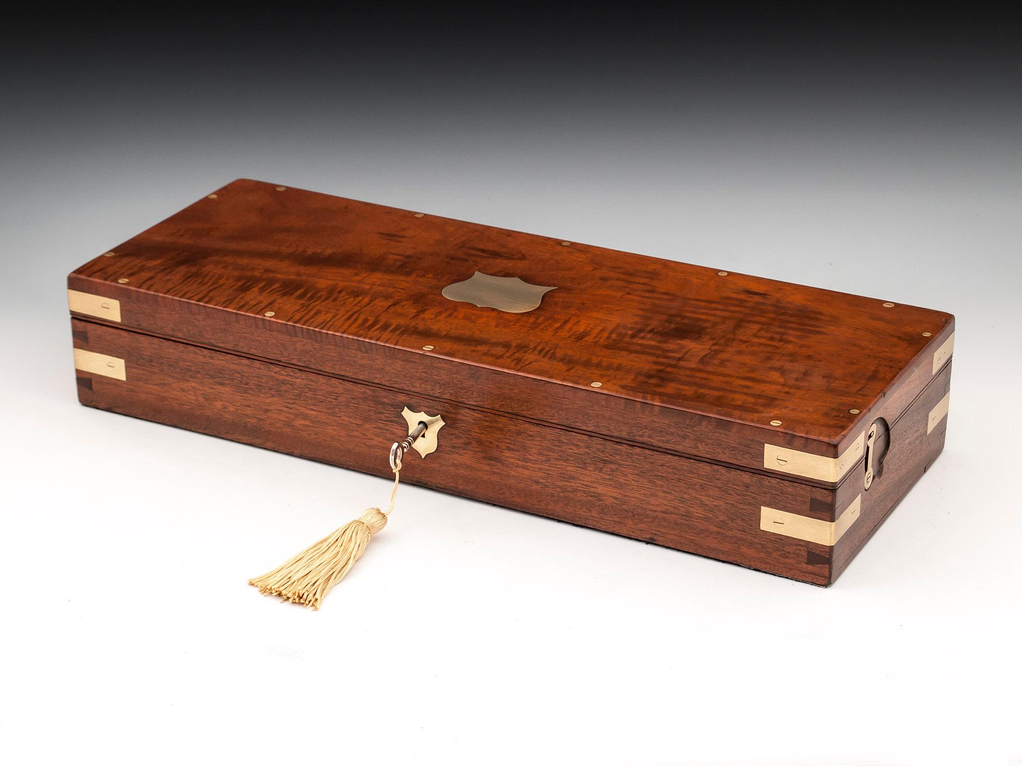 Antique Mahogany Velvet Lined Jewelry Box, 19th Century 6