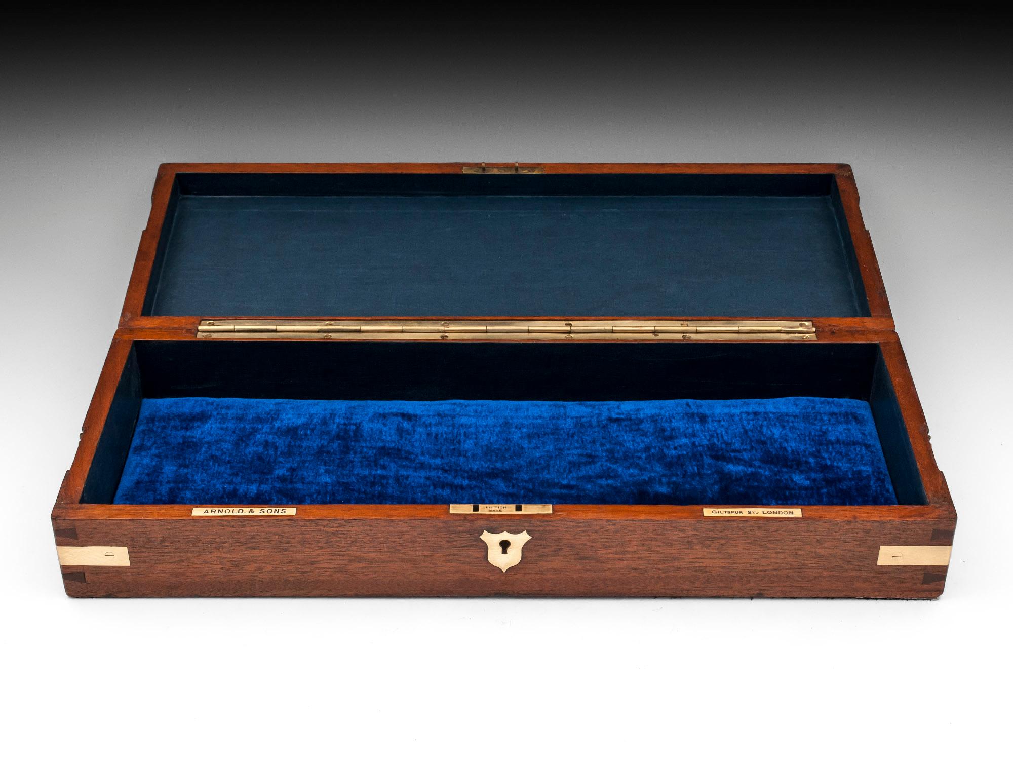 Antique Mahogany Velvet Lined Jewelry Box, 19th Century 2