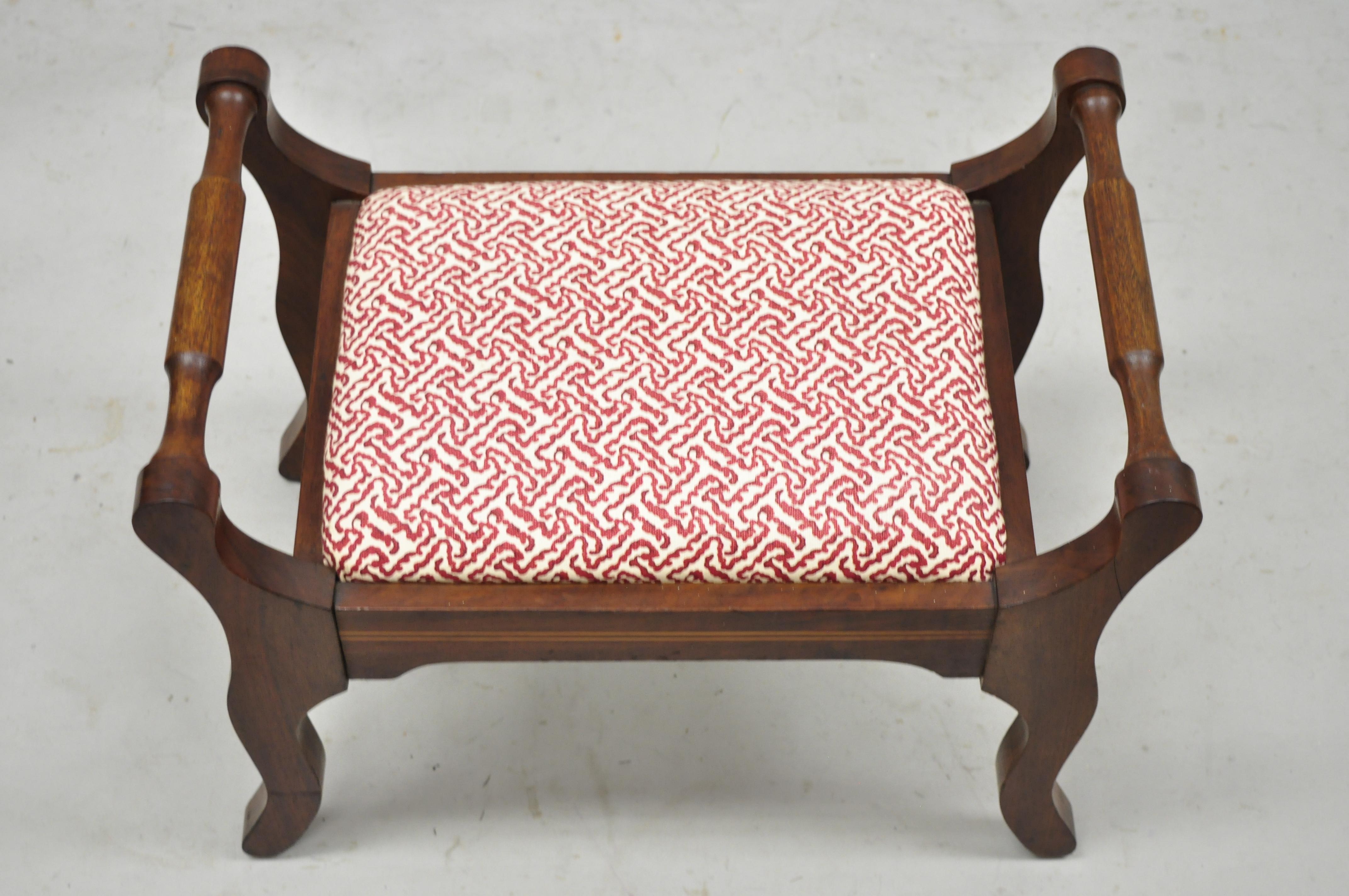 antique upholstered stool
