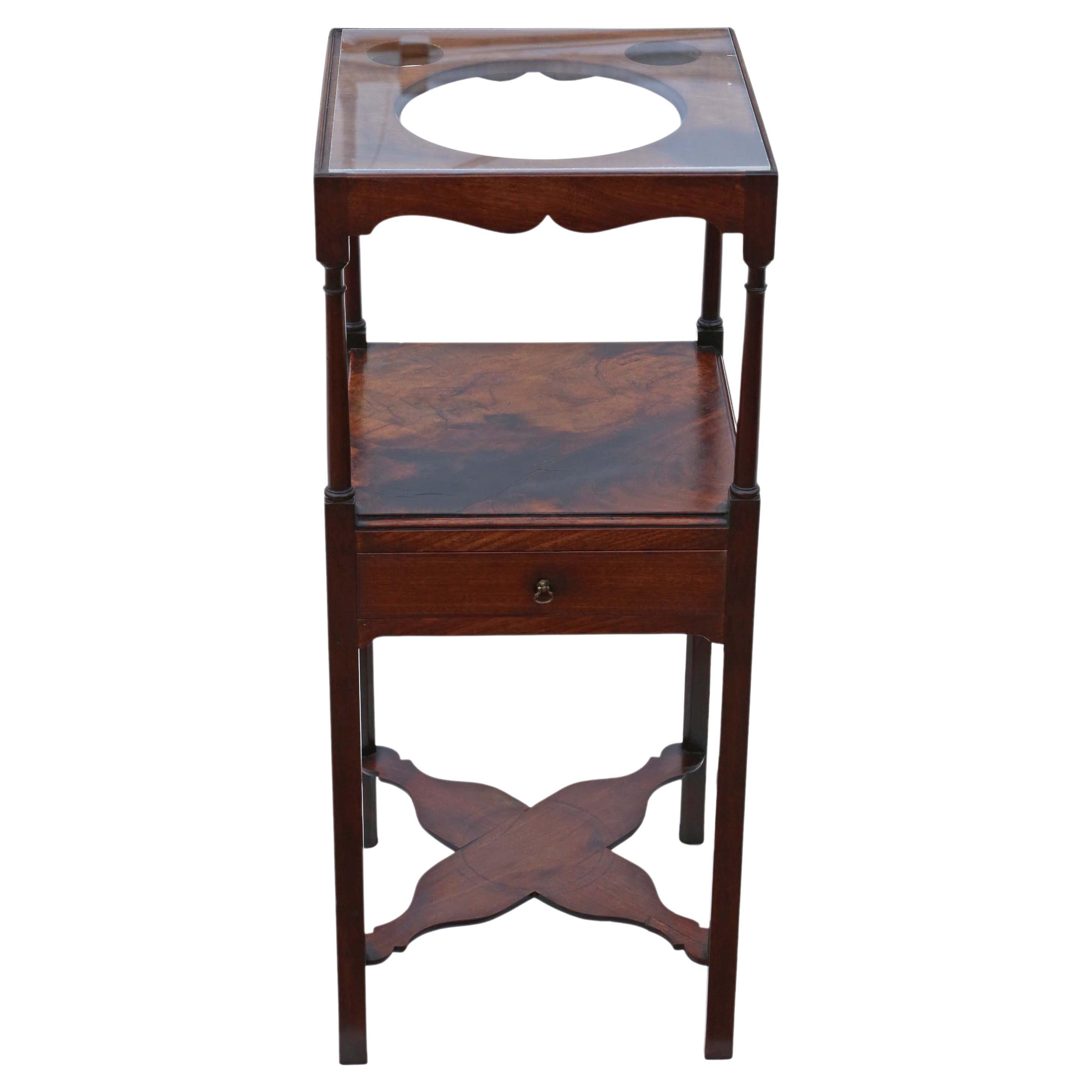 Antique Mahogany Washstand Bedside Table Georgian Nightstand