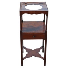 Antique Mahogany Washstand Bedside Table Georgian Nightstand