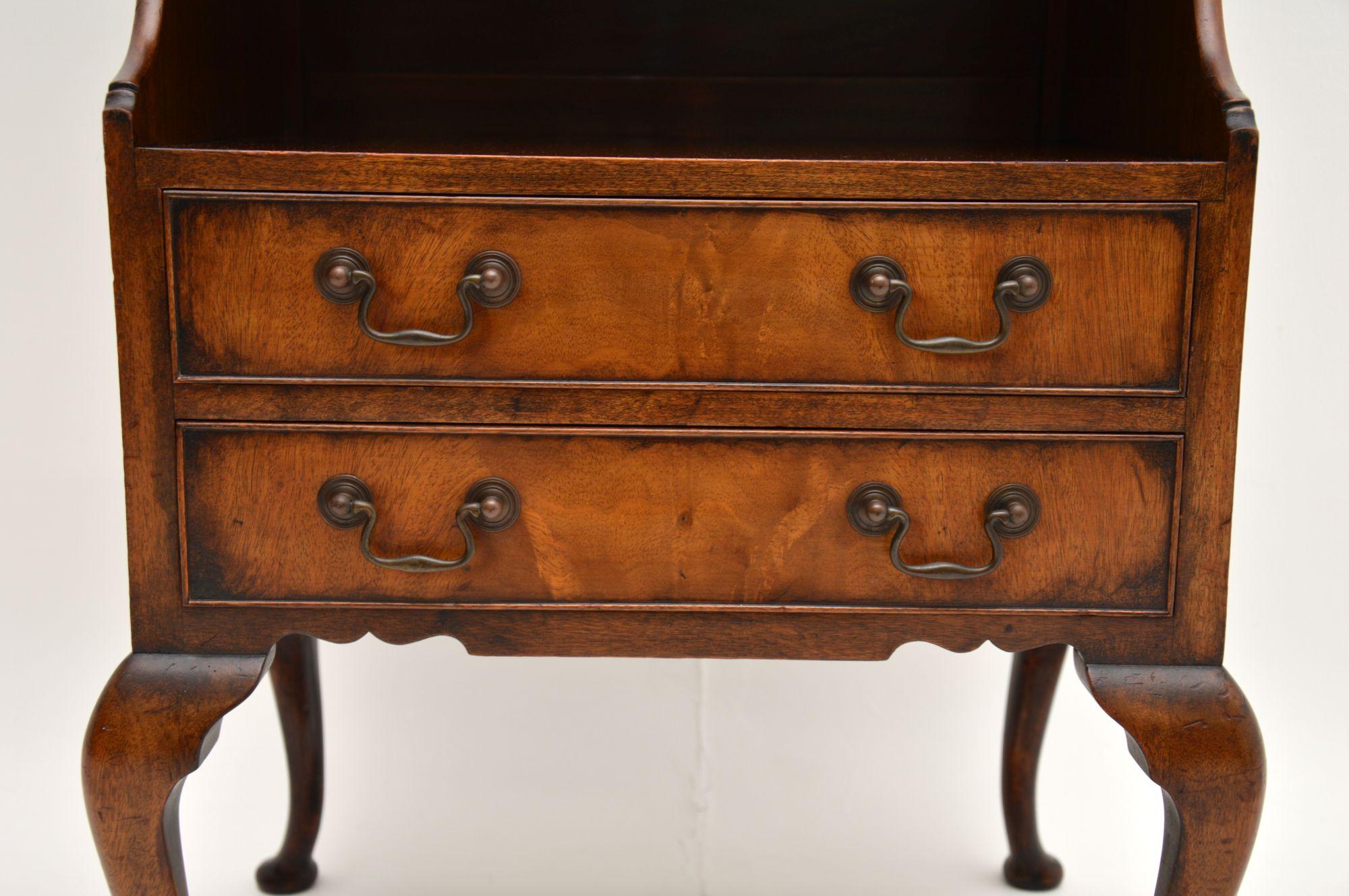 English Antique Mahogany Waterfall Bookcase