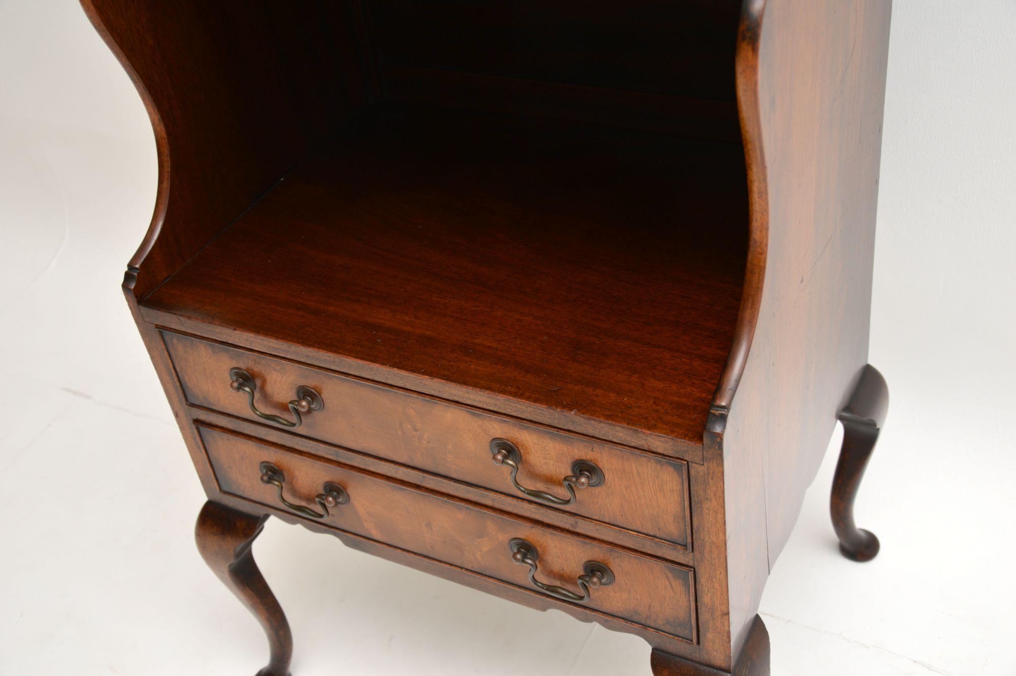 19th Century Antique Mahogany Waterfall Bookcase