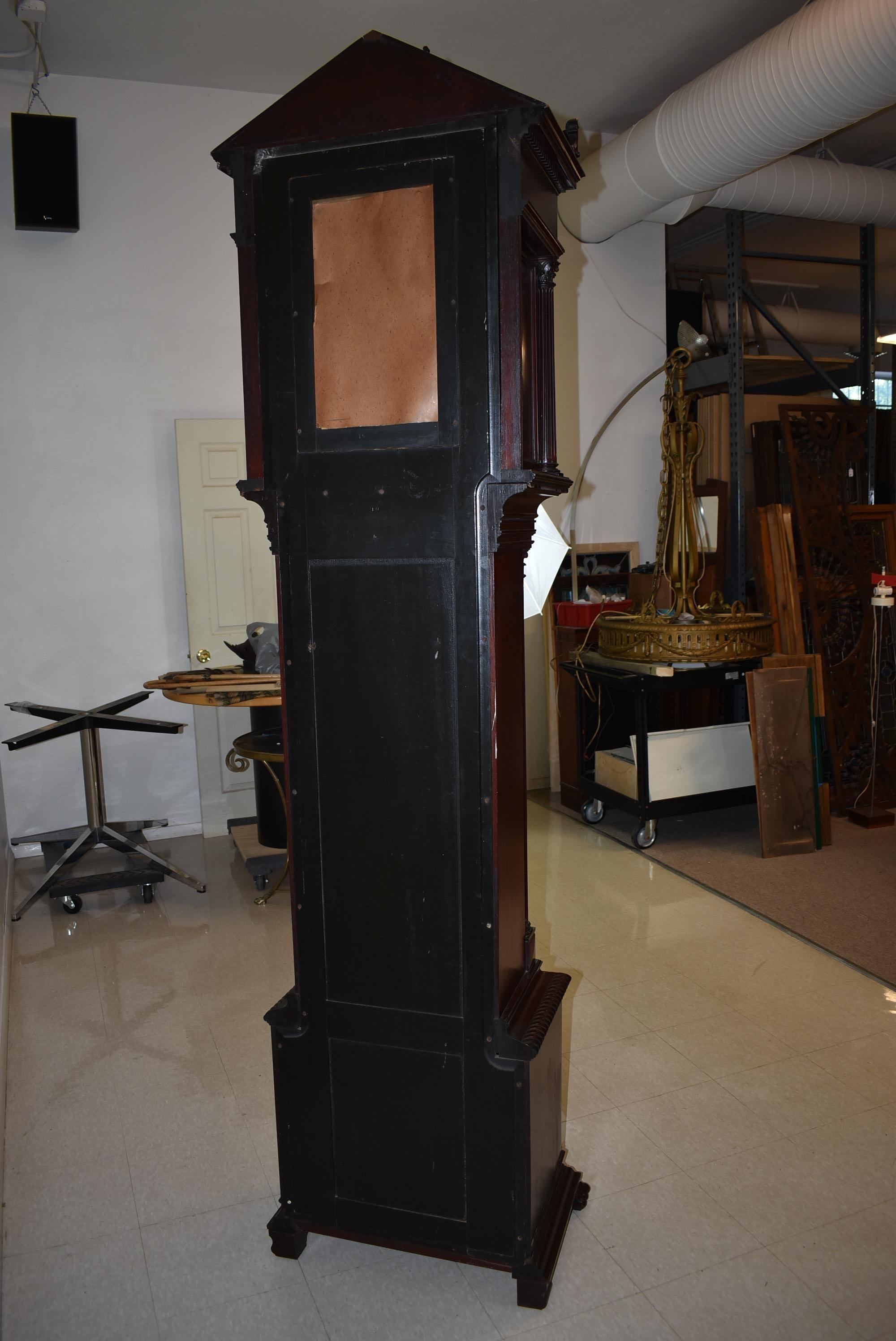 Antique Mahogany Webb C Ball Grandfather Clock Cleveland Ohio In Good Condition In Toledo, OH