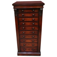 Antique Mahogany Wellington Chest of Drawers