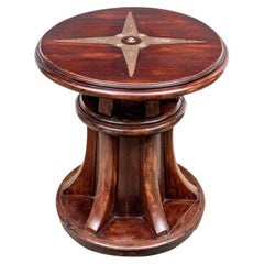 Antique Mahogany Windlass Table