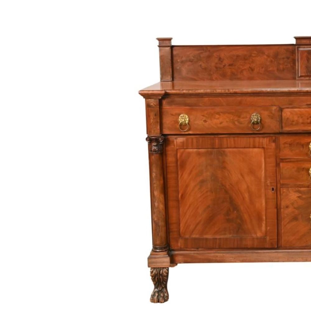 Antique Mahogany Wood Federal Style Credenza / Sideboard For Sale 4