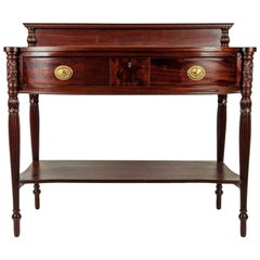 Antique Mahogany Wood Freestanding Wall or Console Table