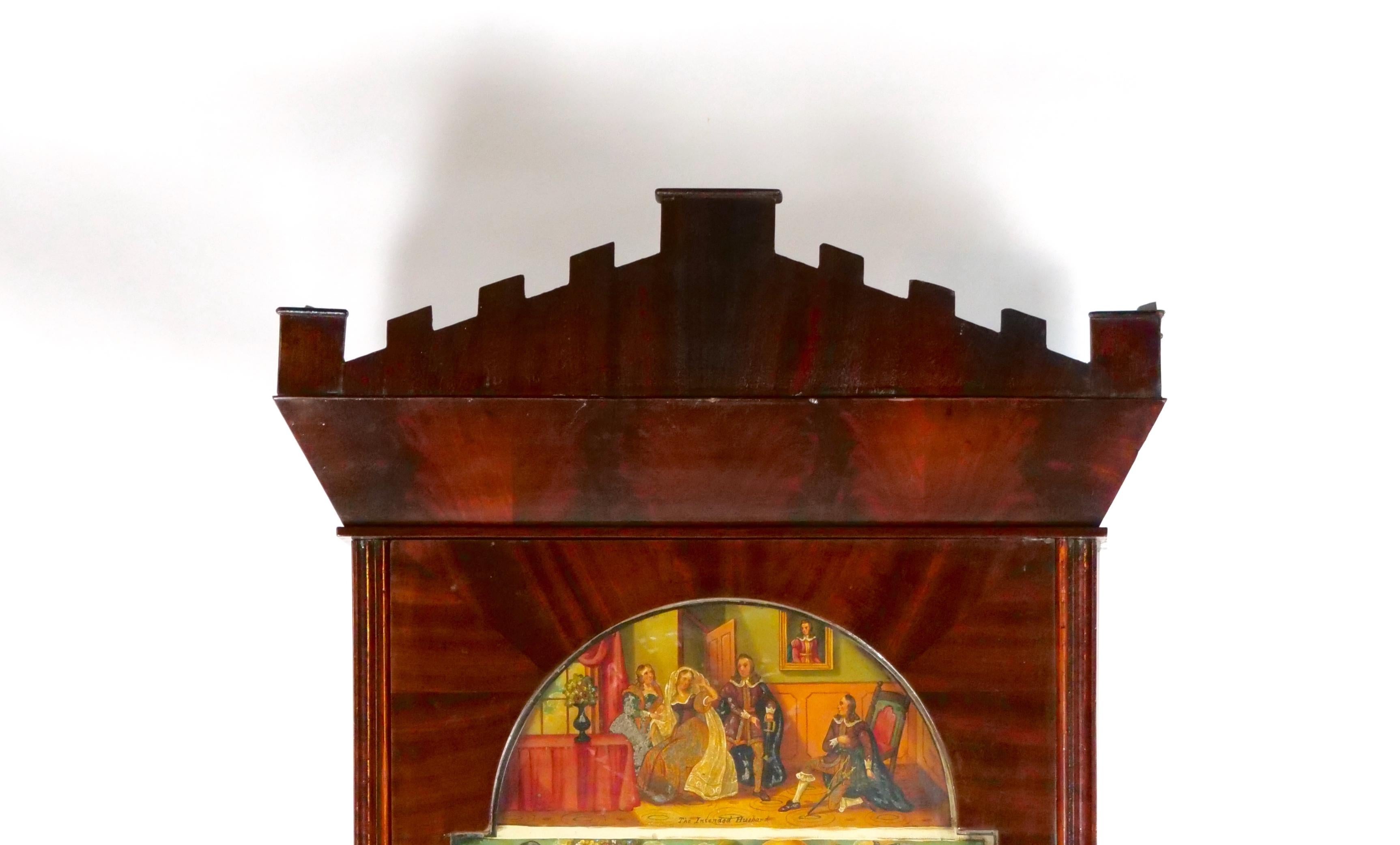 English Antique Mahogany Wood  Longcase Clock 