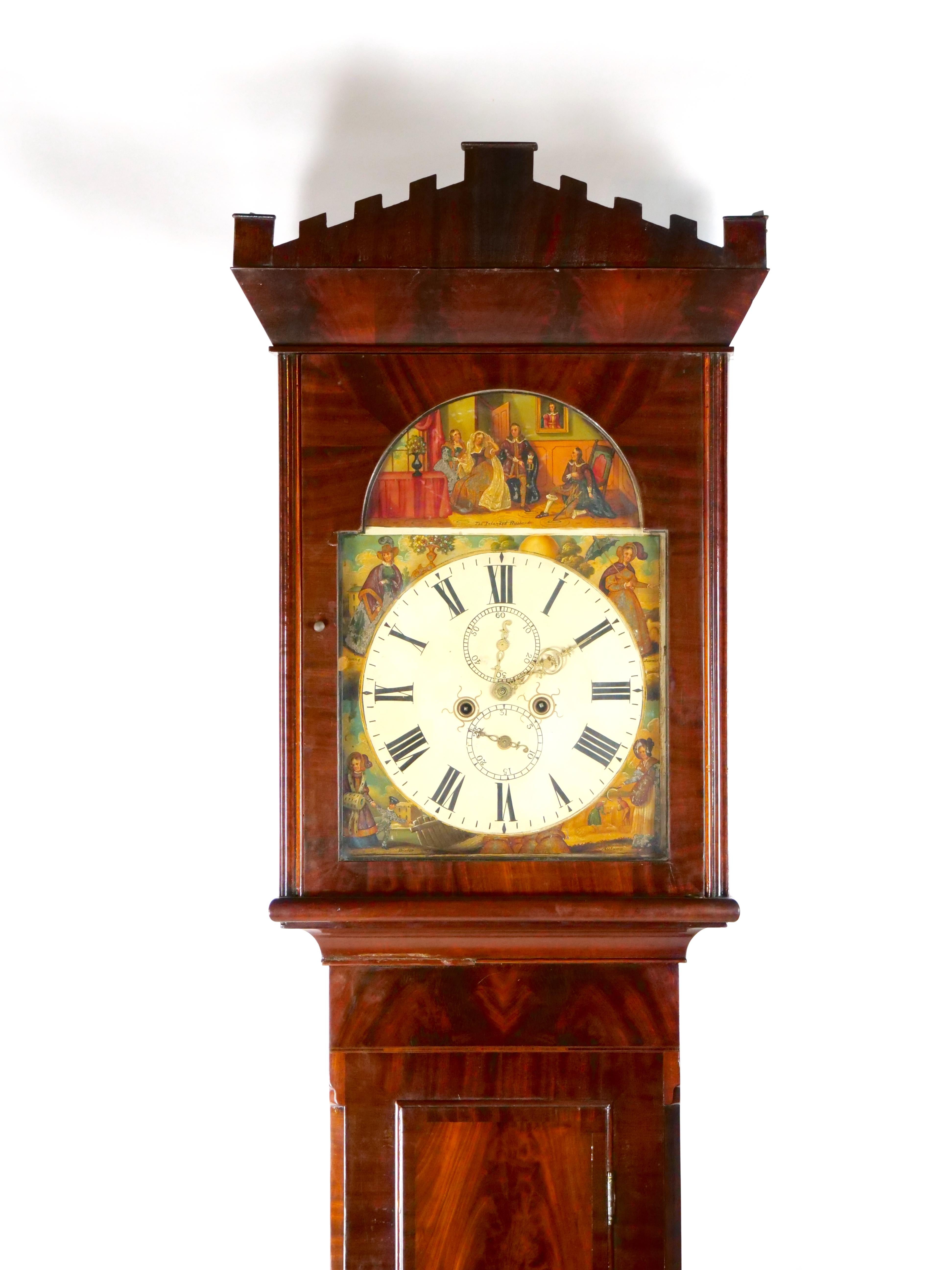 Early 19th Century Antique Mahogany Wood  Longcase Clock 