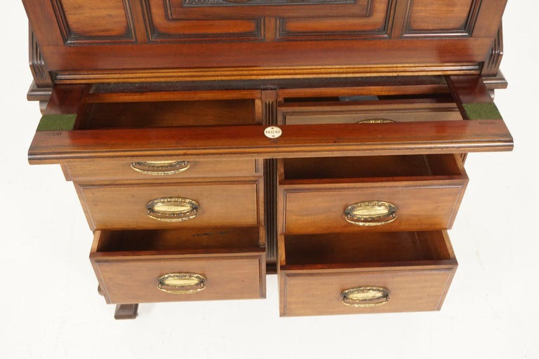 Antique Walnut Writing Desk, Arts and Crafts Fall Front Desk, Scotland