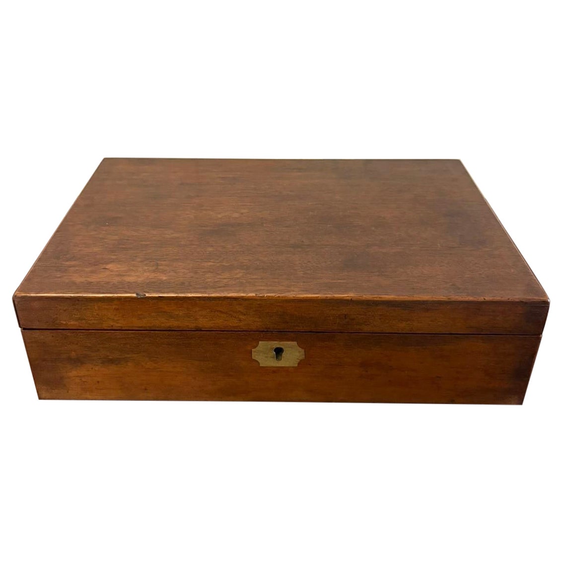 Antique Mahogany Writing Slope Box with Fitted Interior & Secret Compartment