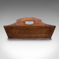 Antique Maid's Carry, English, Oak, Country House, Cutlery Tray, Box, Georgian