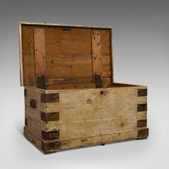 Antique Mail Chest, English, Pine, Carriage, Merchant, Victorian, circa 1880