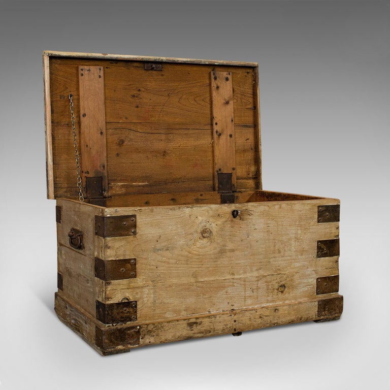 Antique Mail Chest, English, Pine, Carriage, Merchant, Victorian, circa ...