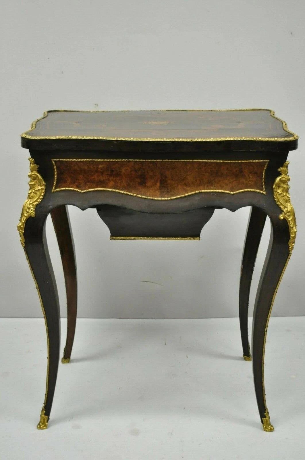 Antique Maison Alphonse Giroux Paris French Louis XV Vanity Table Sewing Stand im Angebot 5