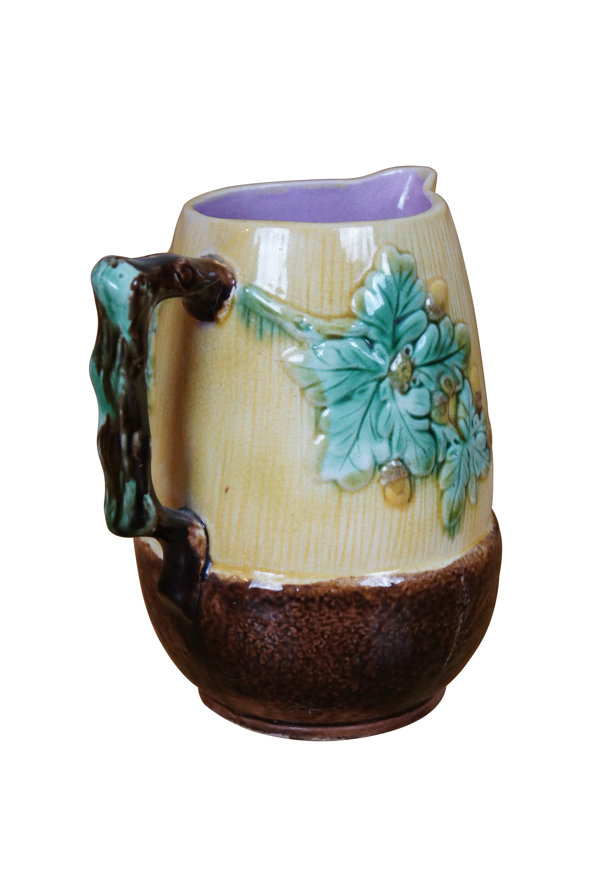 Vittoriano Antica brocca in maiolica Adams & Bromley Oak Leaf & Acorn Nut Creamer Jug da 8