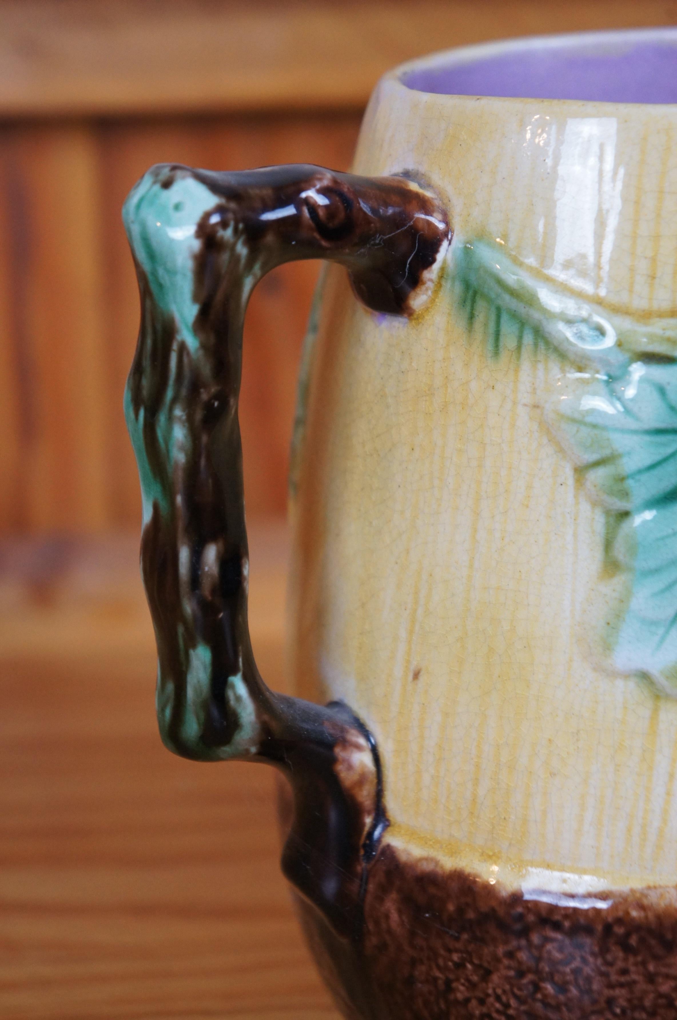 Antica brocca in maiolica Adams & Bromley Oak Leaf & Acorn Nut Creamer Jug da 8