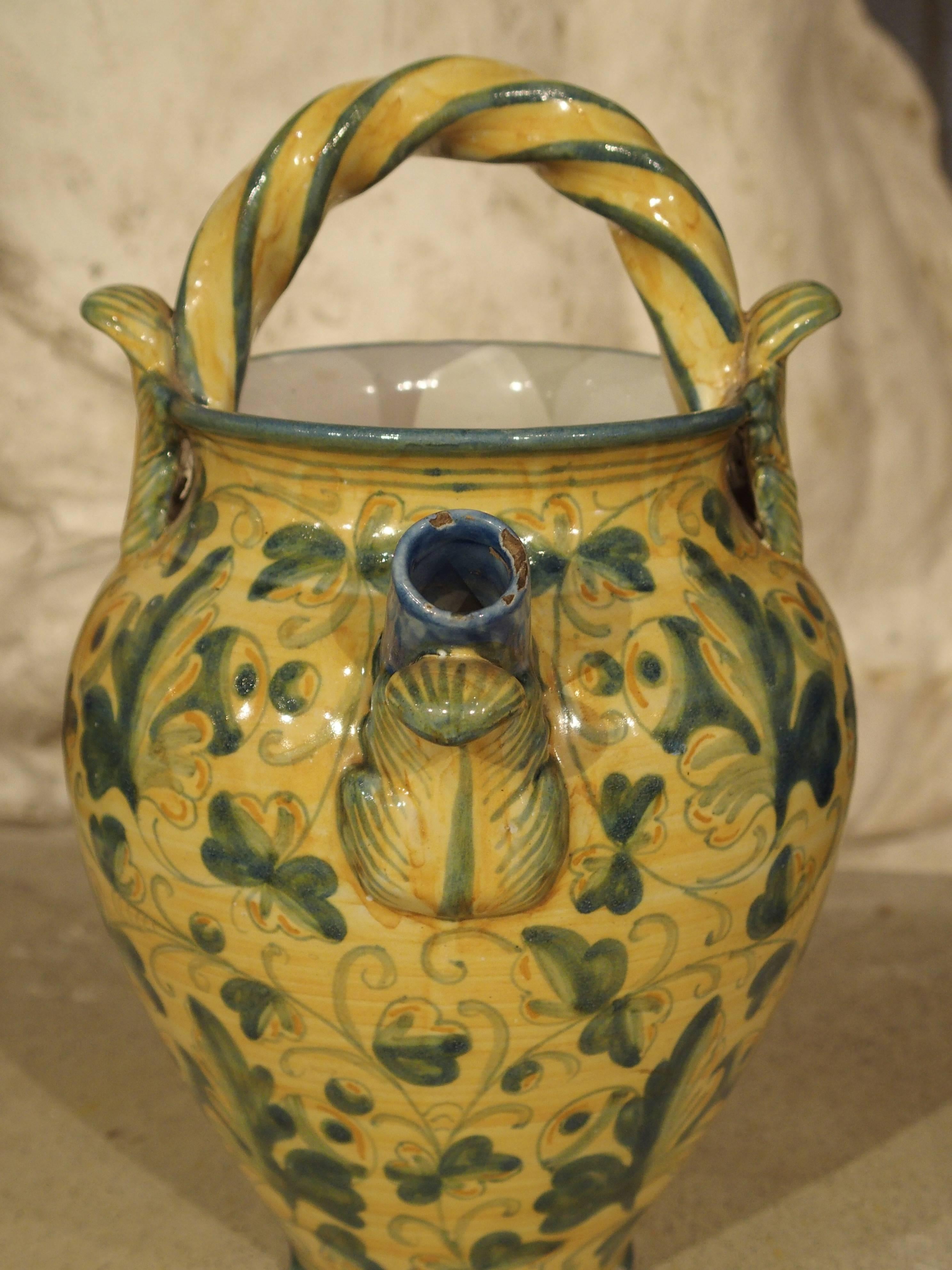 Ceramic Antique Majolica Apothecary Jar from Italy, 19th Century