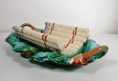 Antique Majolica Asparagus Platter