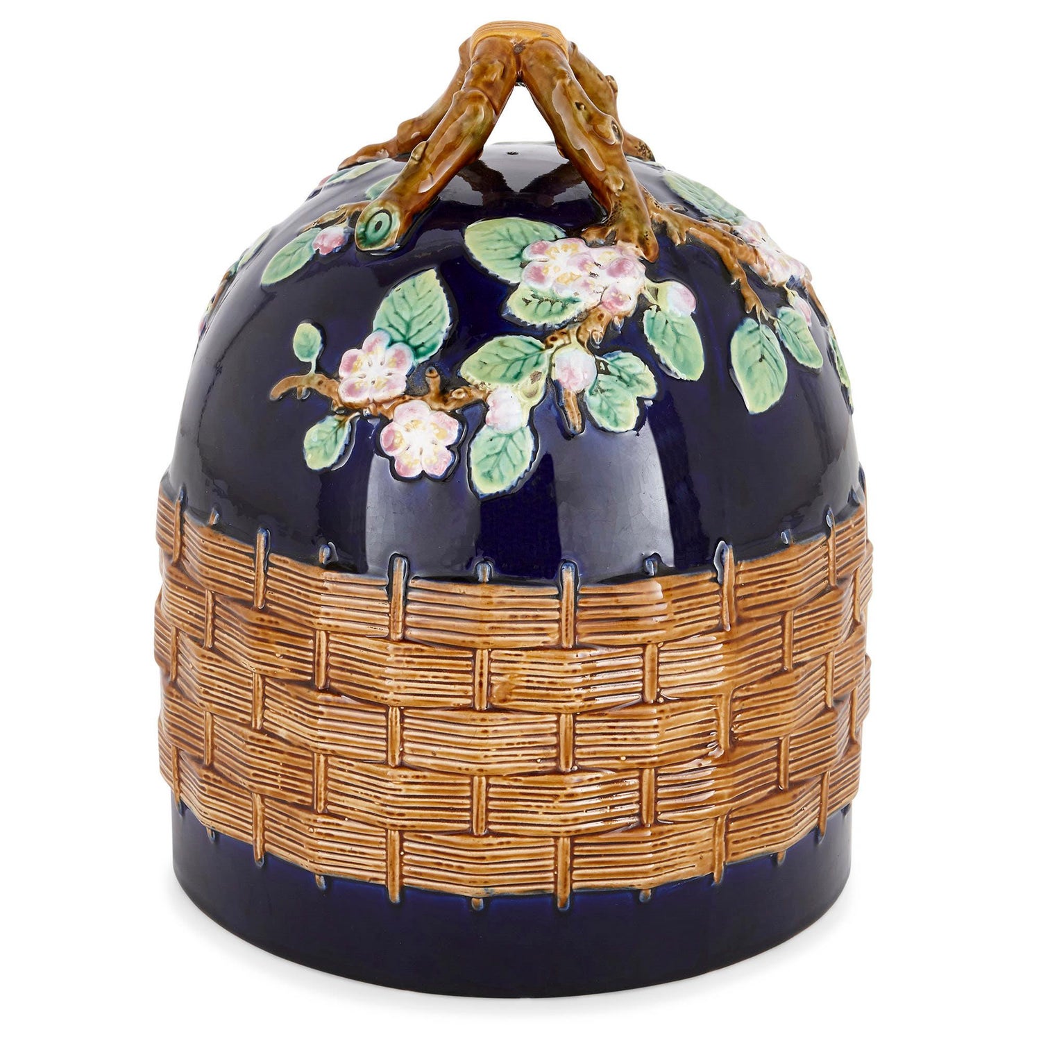 Antique Majolica Ceramic Cheese Keeper By George Jones For At Antique Majolica Ceramic Cheese Keeper