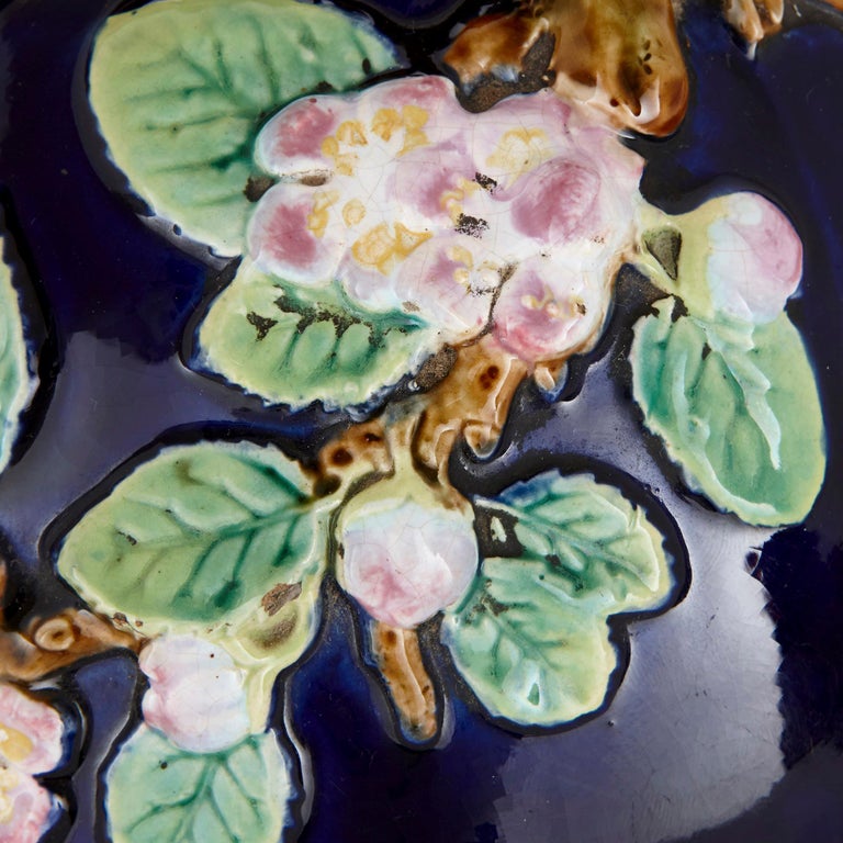 Antique Majolica Ceramic Cheese Keeper by Jones For Sale at 1stdibs