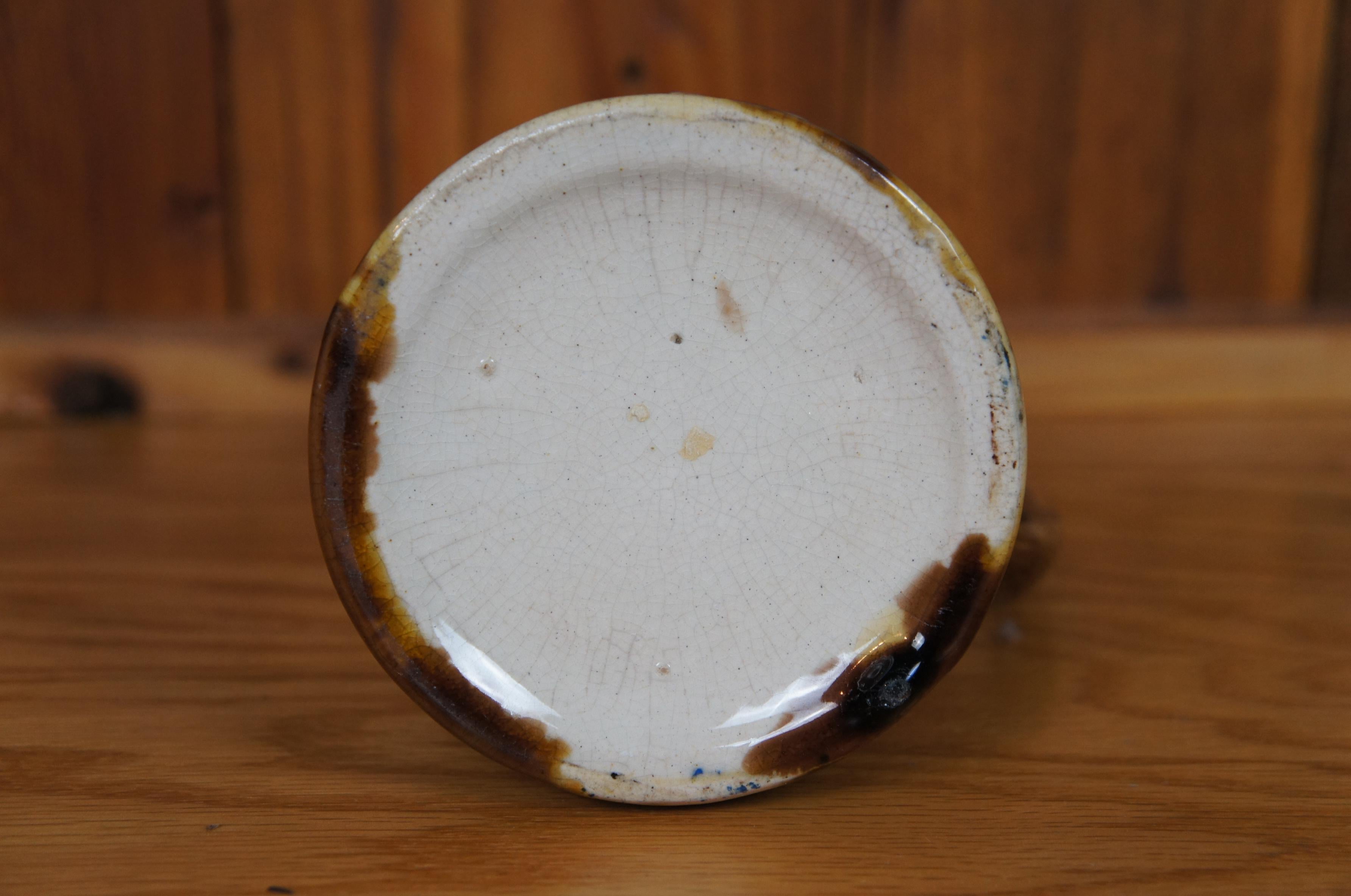 Antigua Majolica China Abanico Flor Mariposa Jarra Cremera Jarra 7