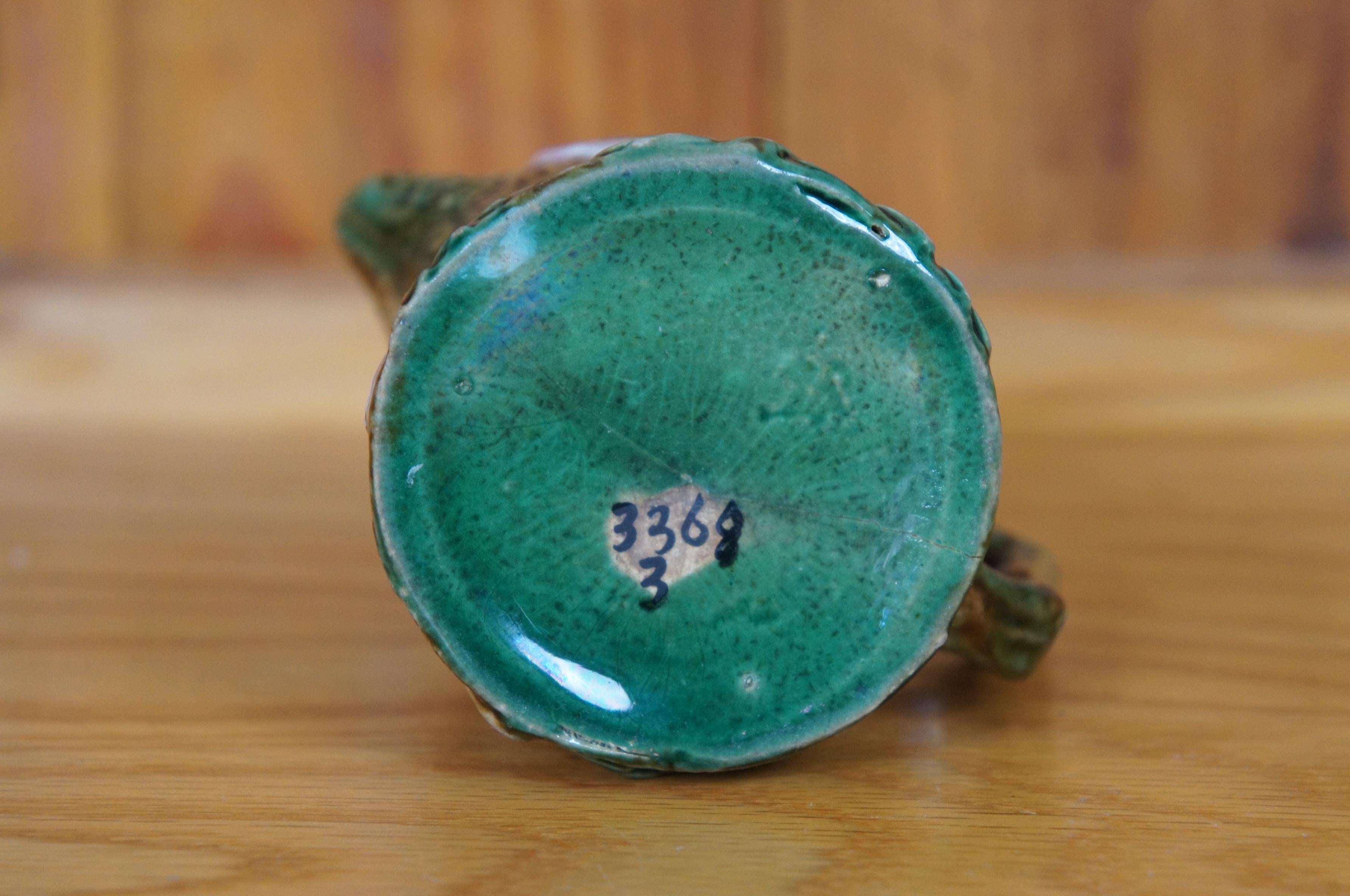 Antica brocca di maiolica George Jones Rustic Blossom Hawthorn Creamer 4