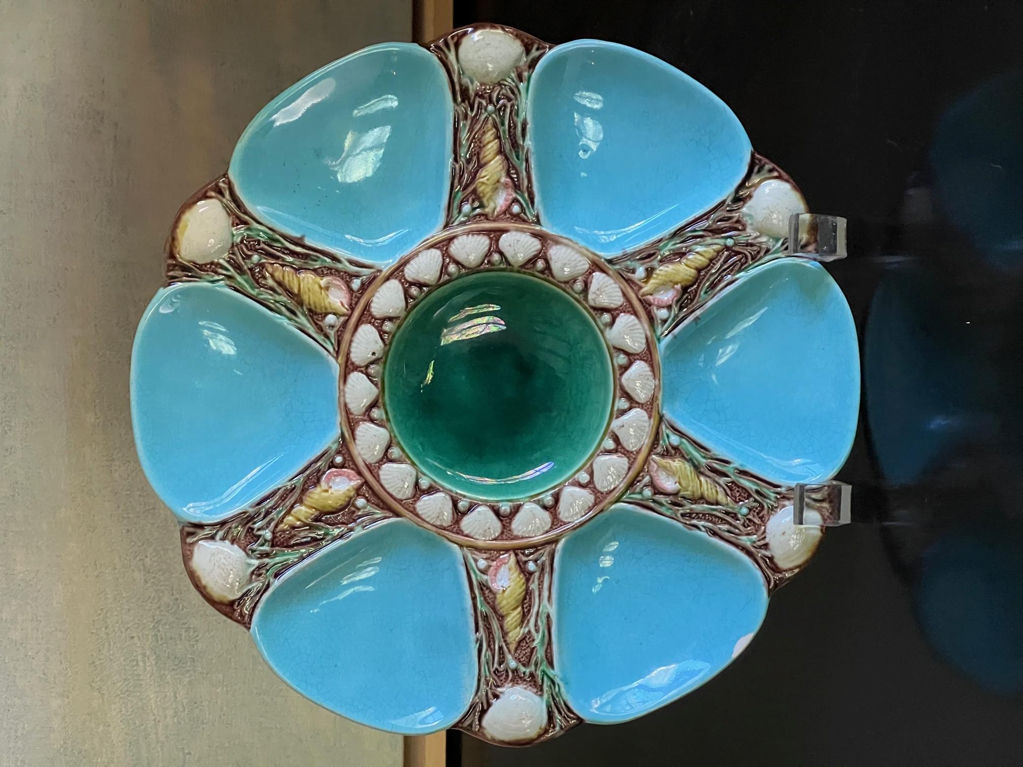 Antique Majolica Minton Oyster Plate, circa 1867 2