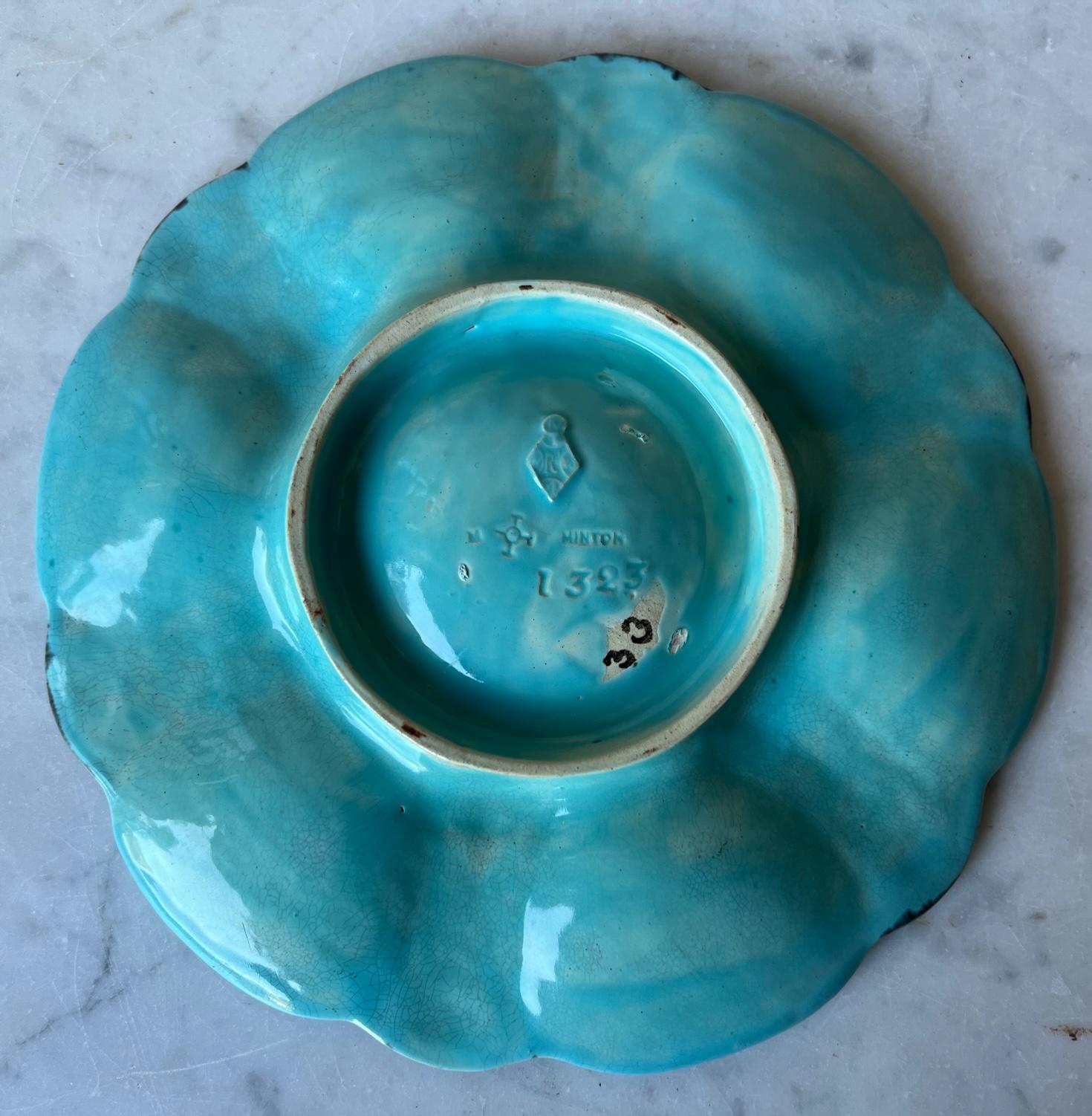 Antique Majolica Minton Oyster Plate, circa 1867 3