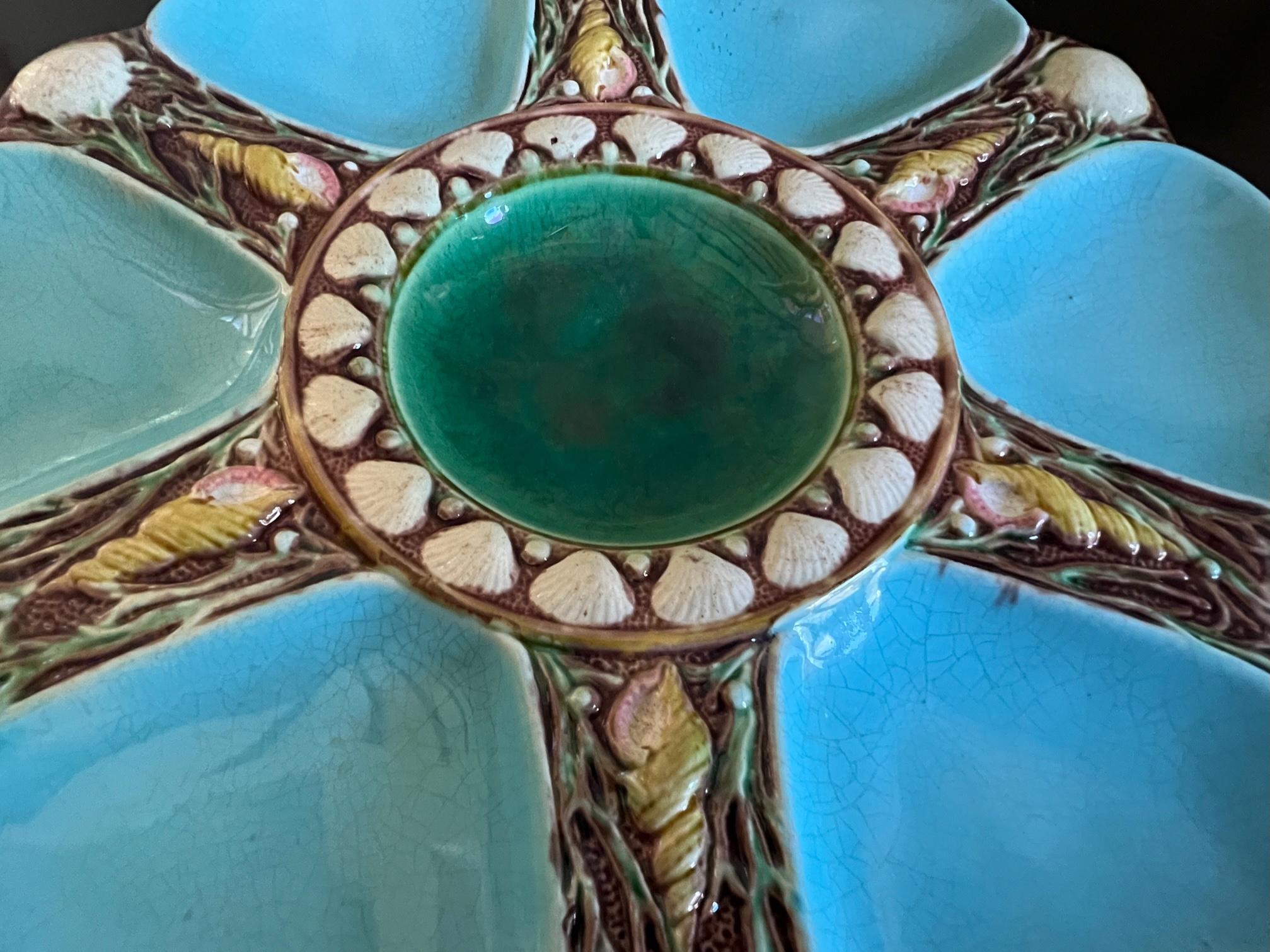 Antique Majolica Minton Oyster Plate, circa 1867 4