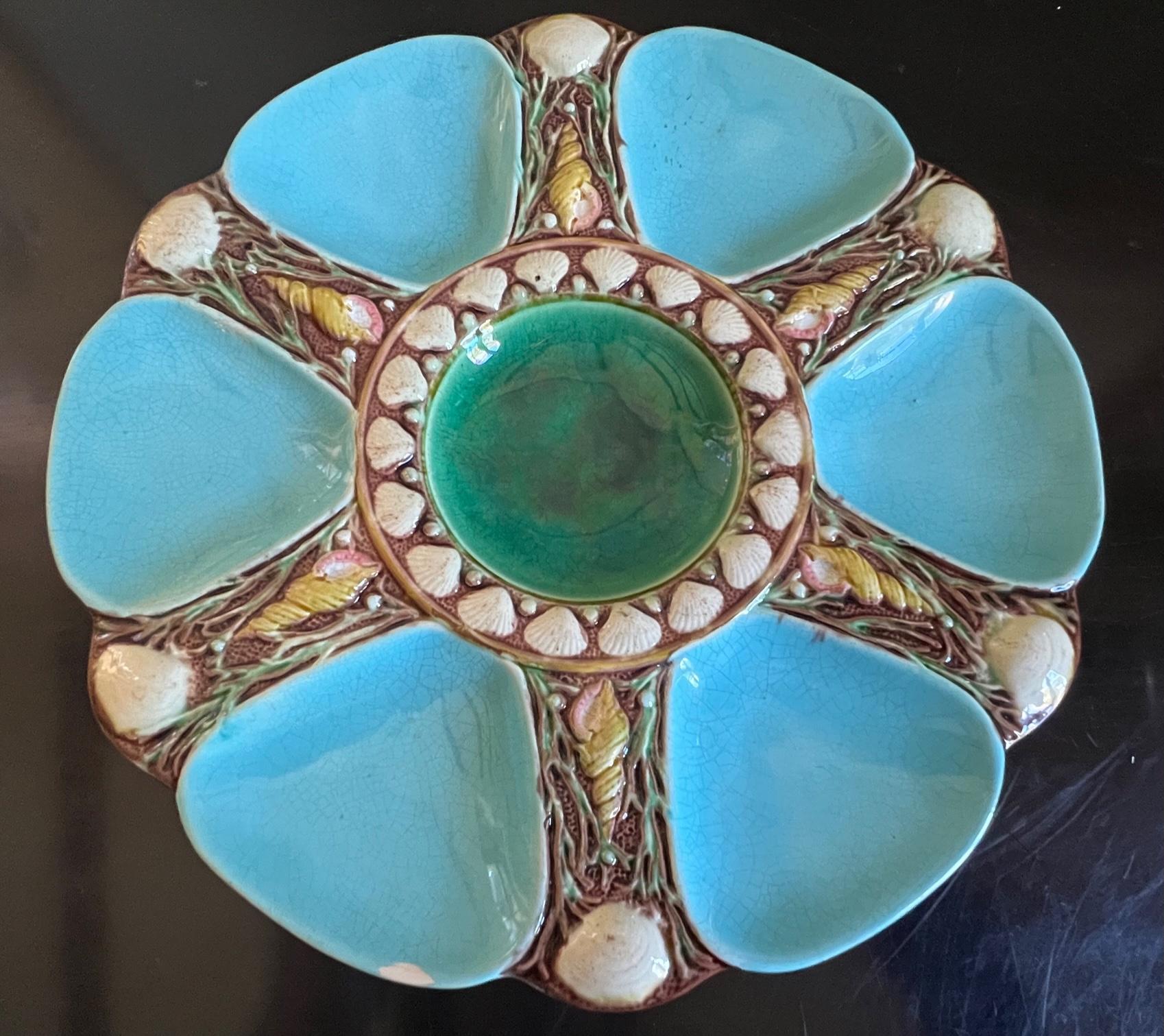 Antique Majolica Minton Oyster Plate, circa 1867 5