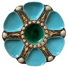 Antique Majolica Minton Oyster Plate, circa 1867