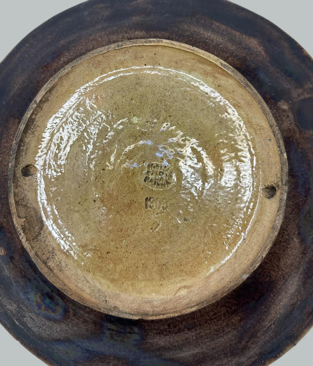Antike Majolika Palissy Portugiesisch Charger von Jose A Cunha Schmetterling Schlange 1905 3