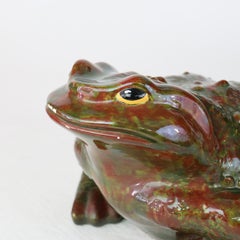 Antique Majolica School Pottery Garden Toad C1930