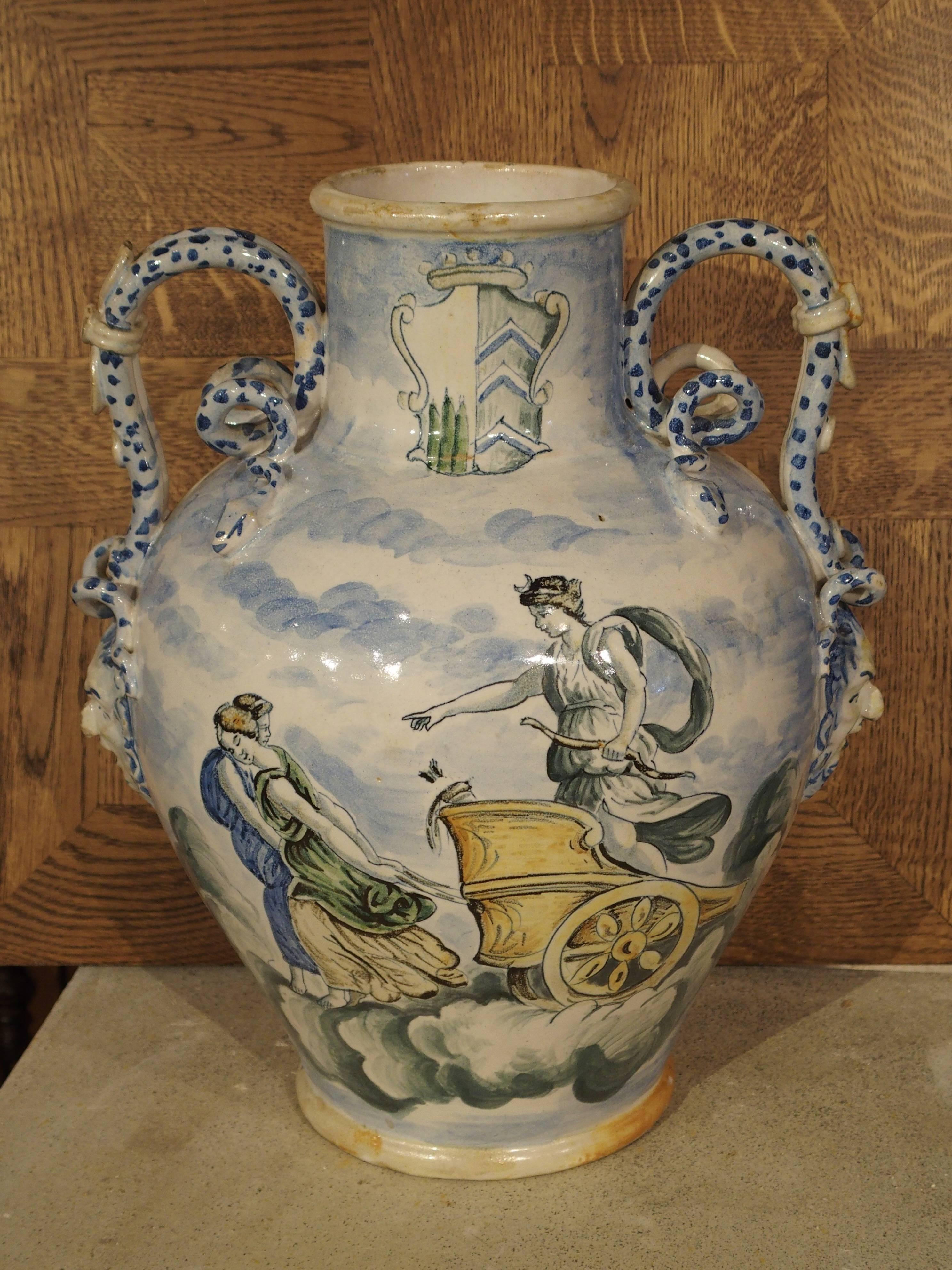 Antique Majolica Urn from Italy, 19th Century 3