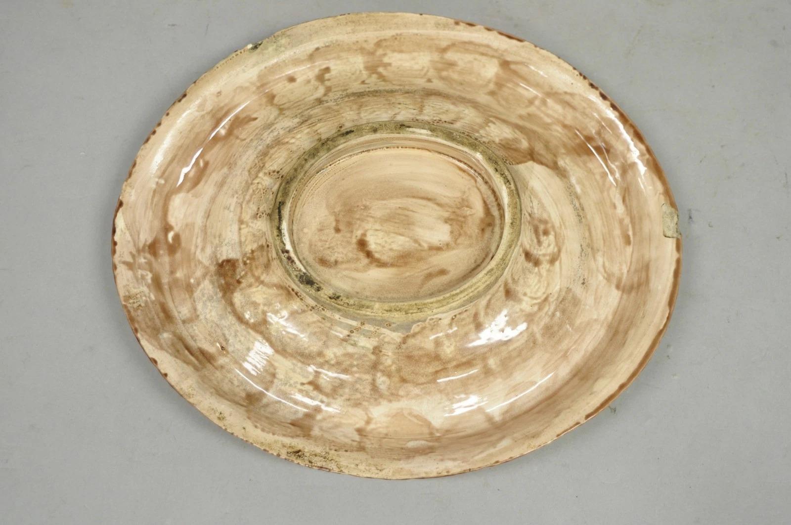 Ancienne Majolique Blé Ananas Céramique Glacée Assiette Plat à Pain Plat en vente 2