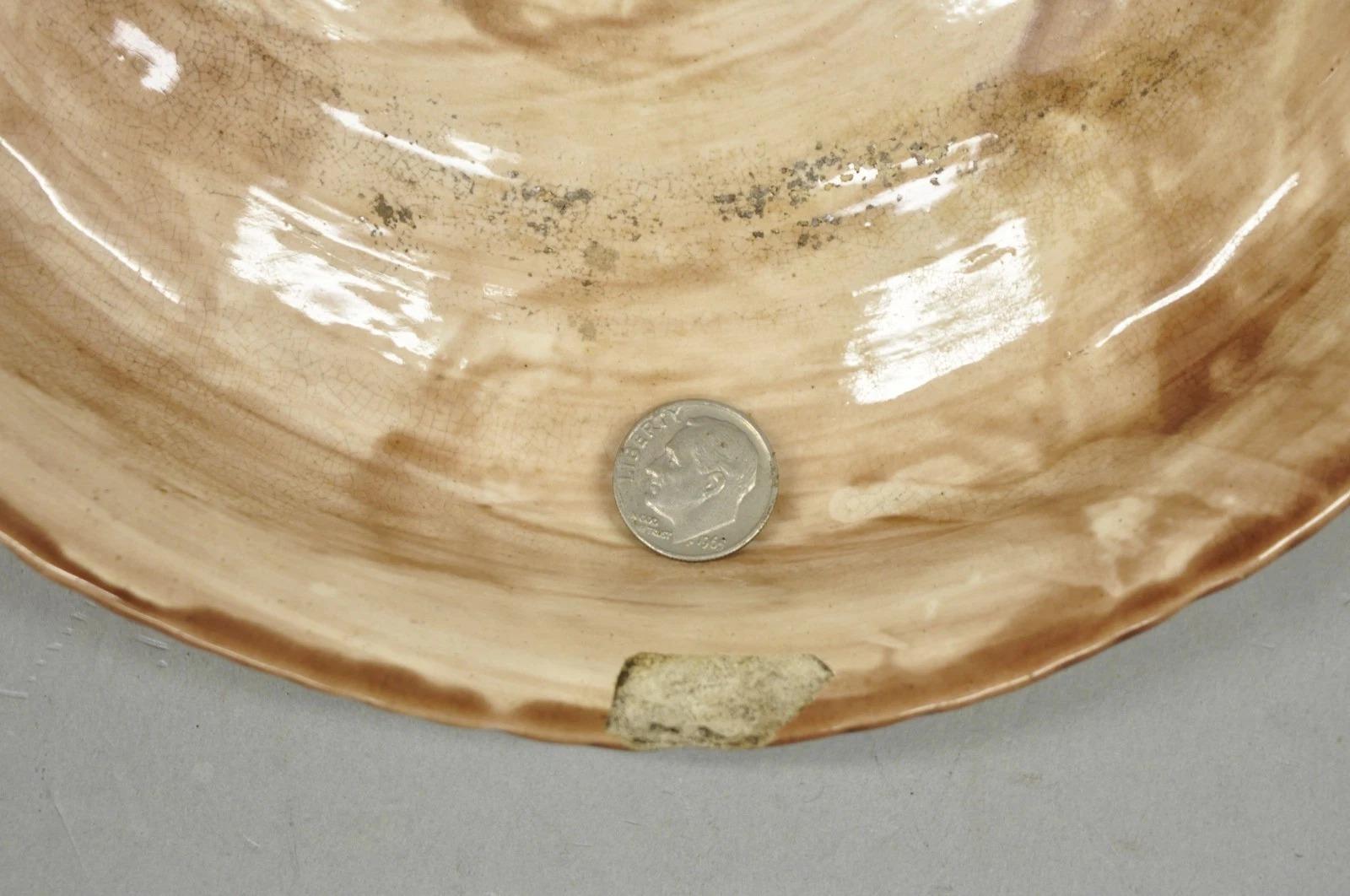 Ancienne Majolique Blé Ananas Céramique Glacée Assiette Plat à Pain Plat en vente 3