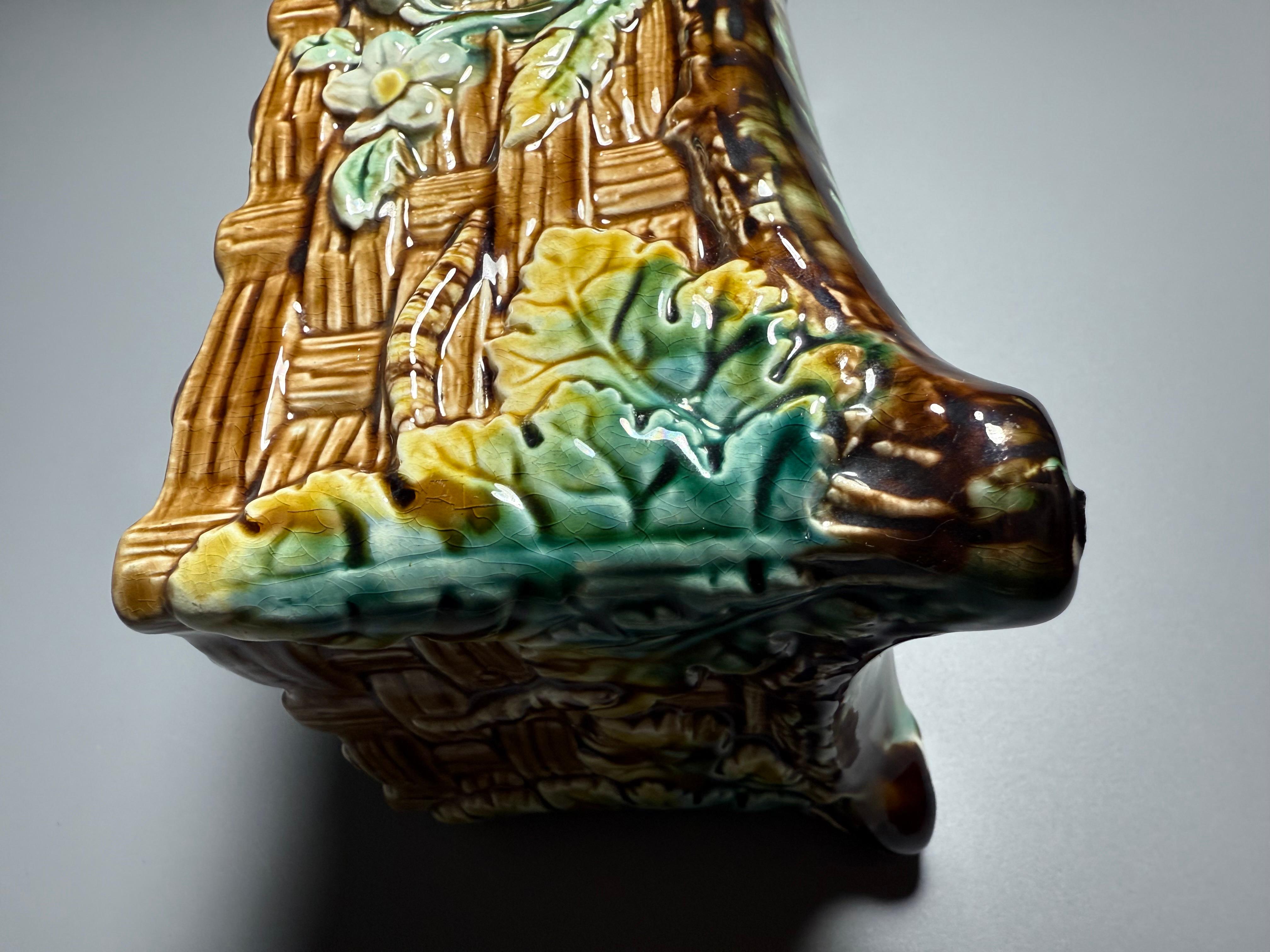 Antique Majolika Jardiniere Flowers pot Rörstrand Sweden A Late 19th Century For Sale 6