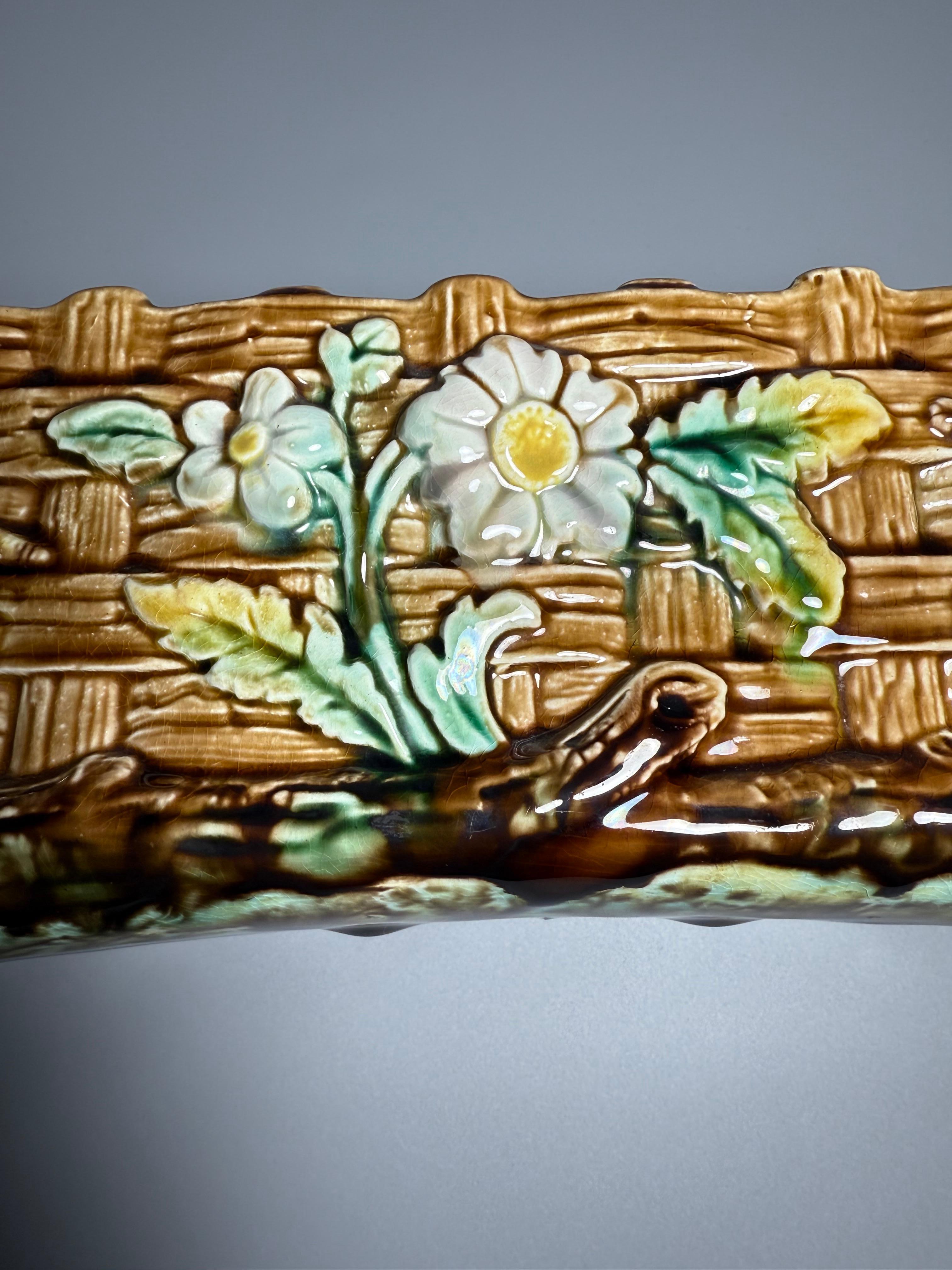 Antique Majolika Jardiniere Flowers pot Rörstrand Sweden A Late 19th Century For Sale 7