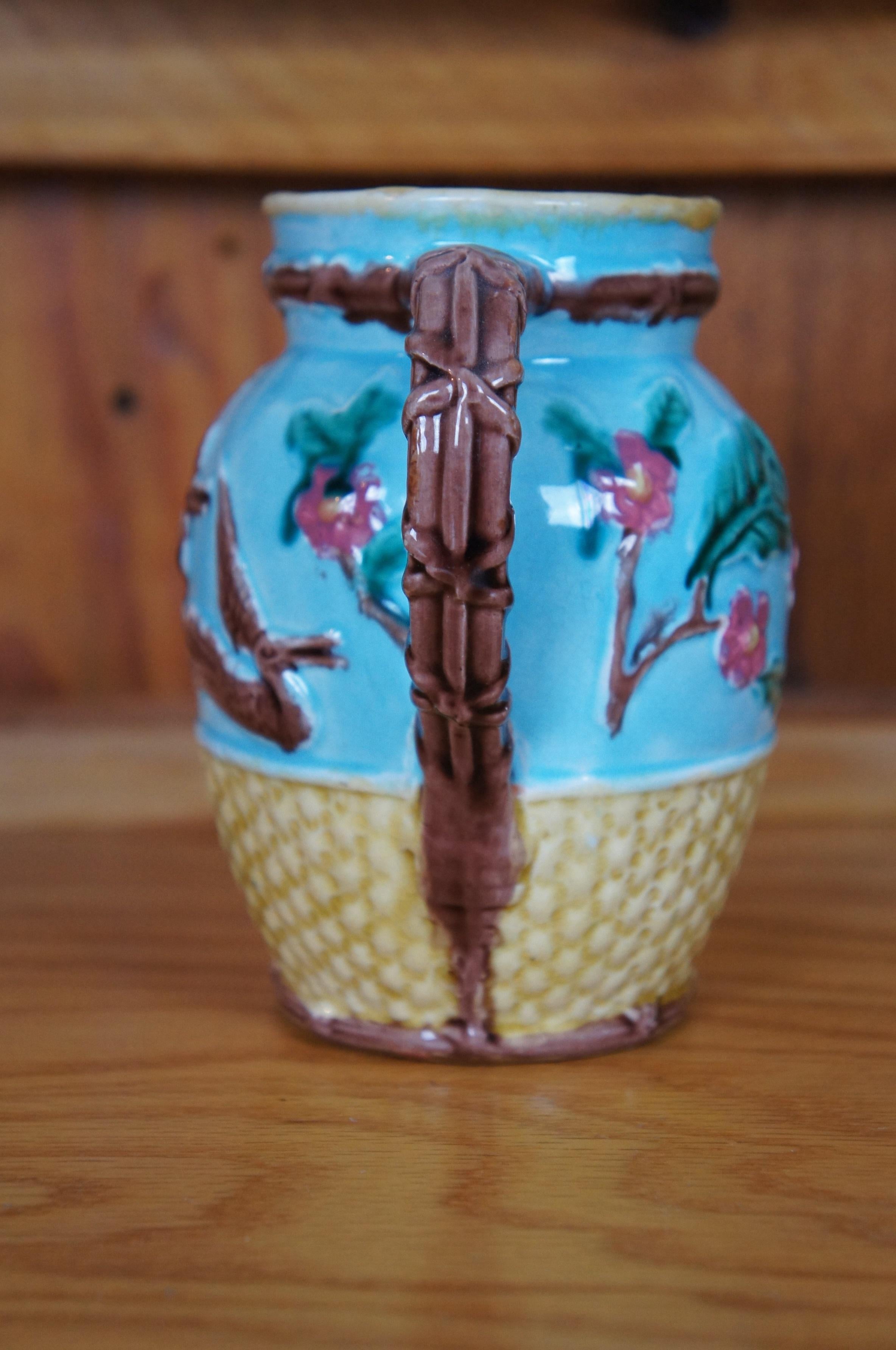 XIX secolo Antico Thomas Forester Crane Dogwood Creamer Pitcher Jug da 6