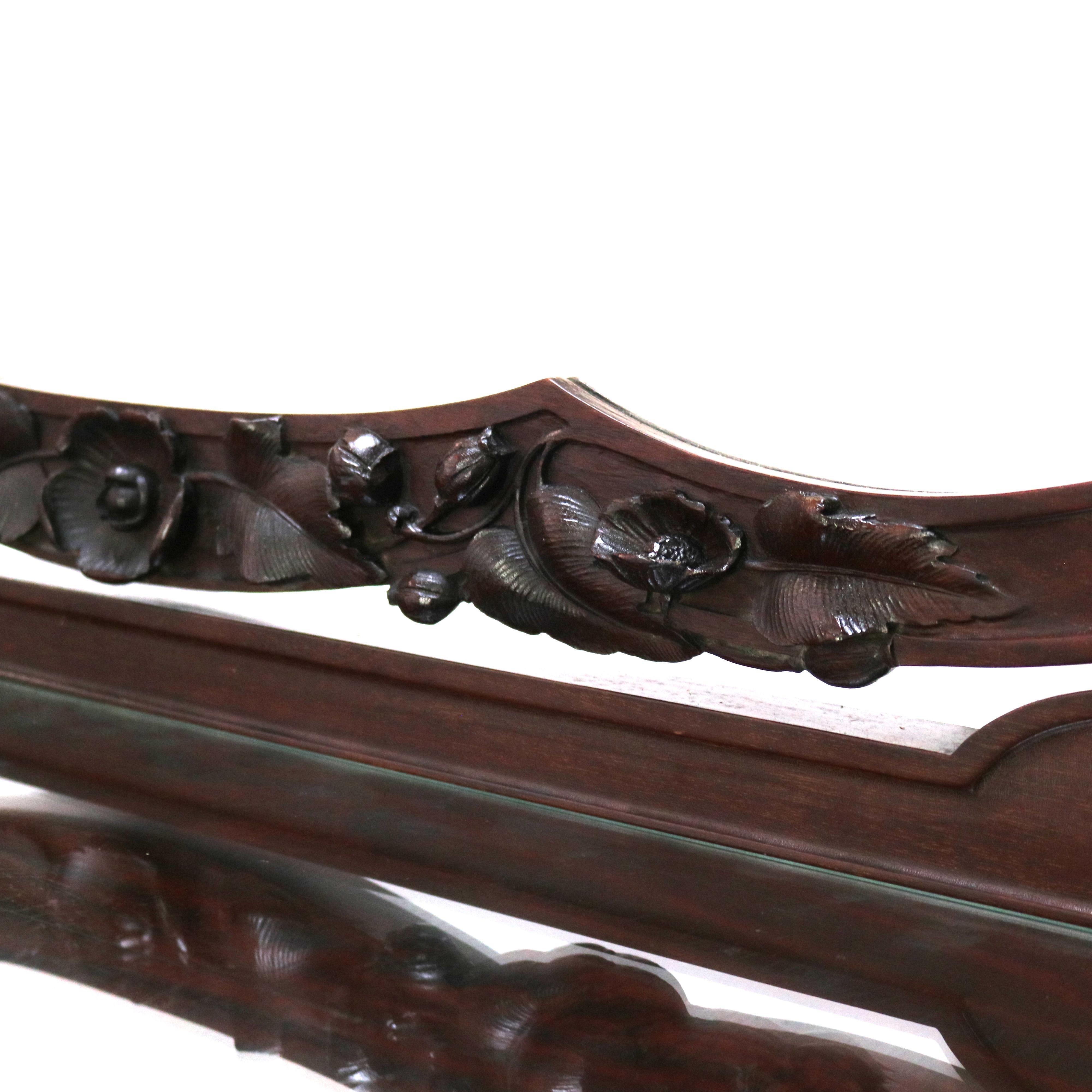 Antique Majorelle/Galle Art Nouveau Mahogany & Satinwood Marquetry Dresser c1900 6