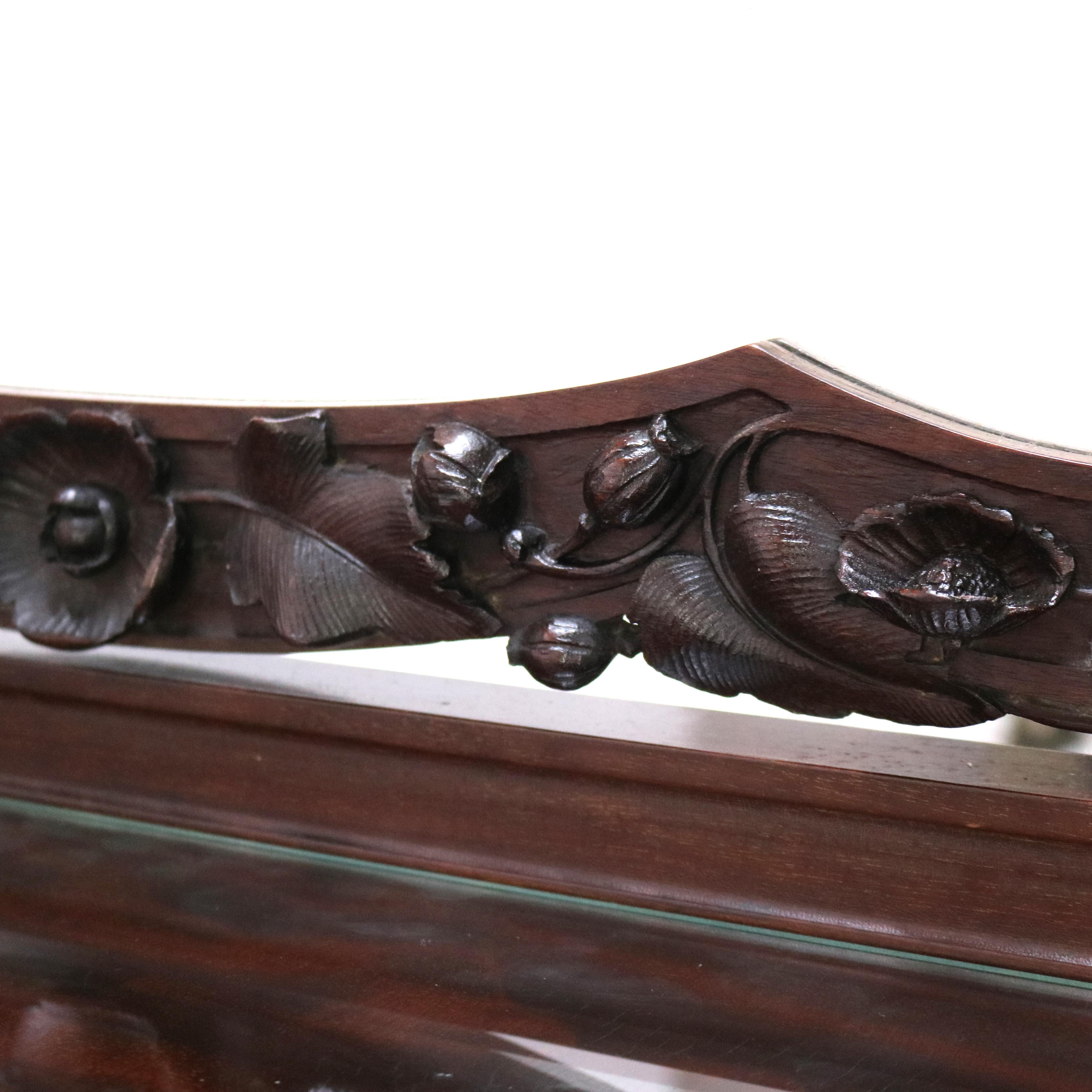 Antique Majorelle/Galle Art Nouveau Mahogany & Satinwood Marquetry Dresser c1900 8