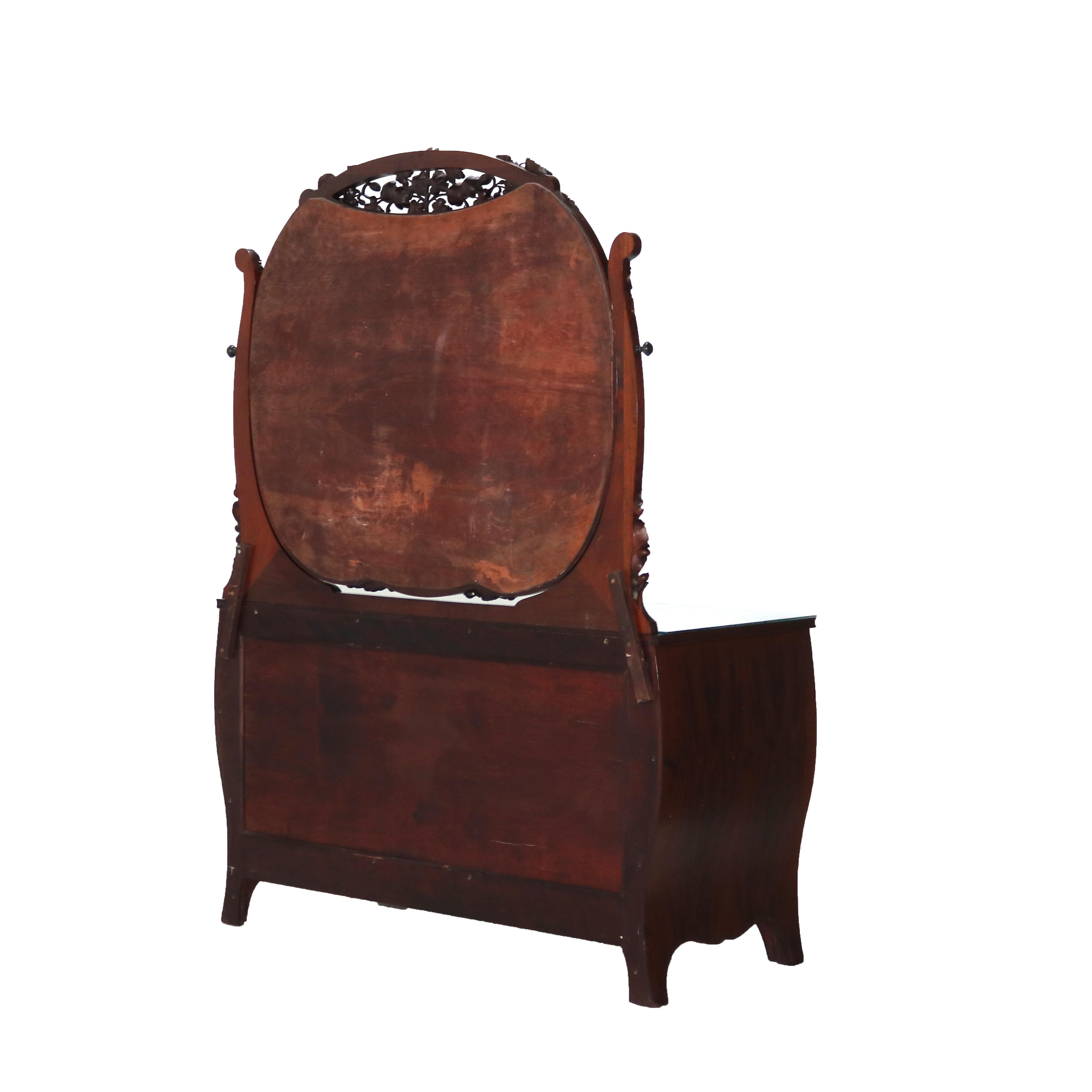 Antique Majorelle/Galle Art Nouveau Mahogany & Satinwood Marquetry Dresser c1900 13