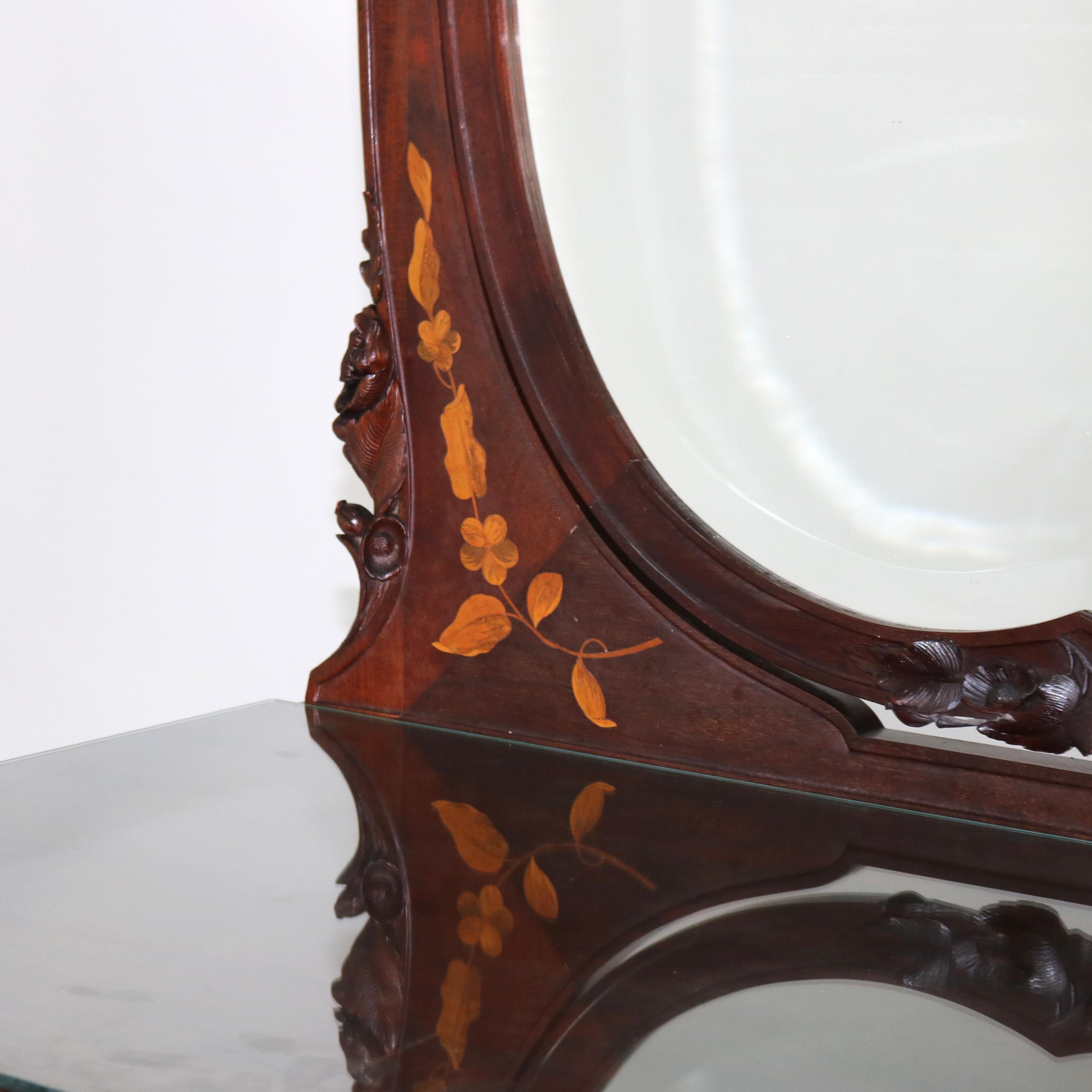 Antique Majorelle/Galle Art Nouveau Mahogany & Satinwood Marquetry Dresser c1900 1