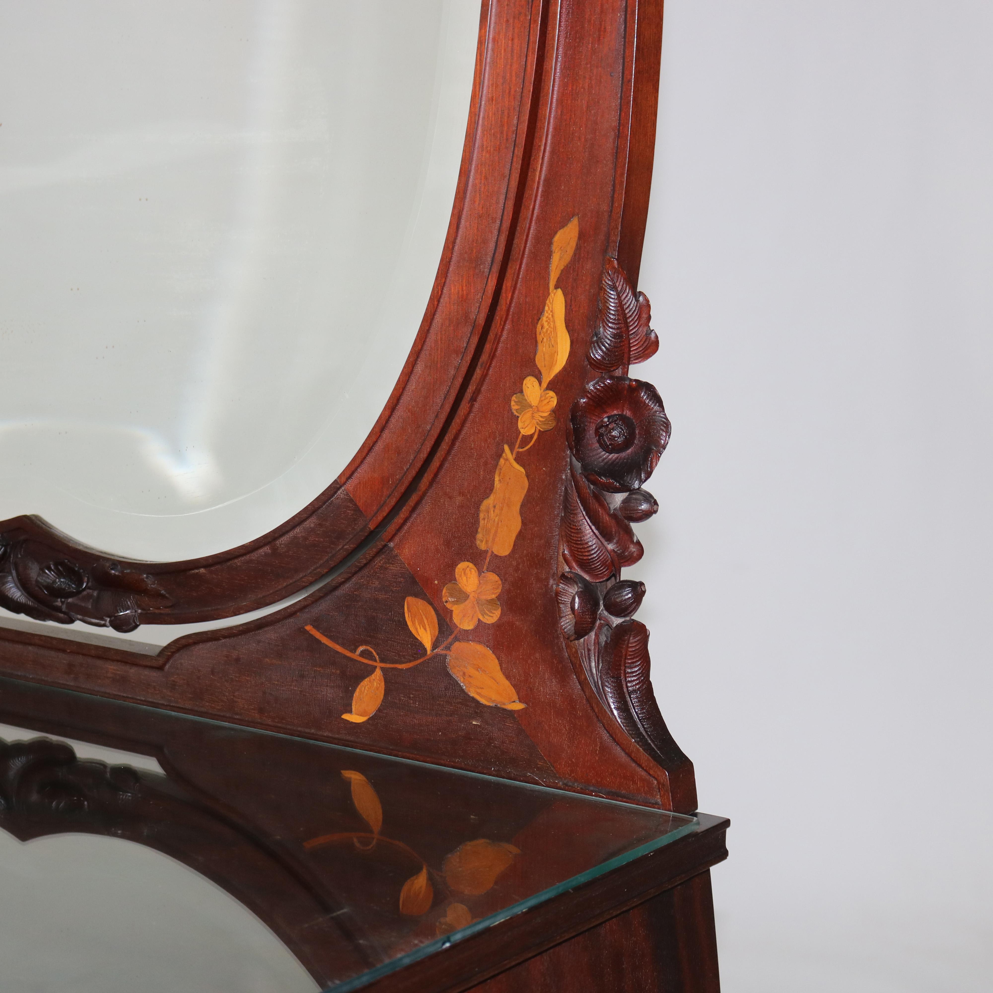 Antique Majorelle/Galle Art Nouveau Mahogany & Satinwood Marquetry Dresser c1900 2