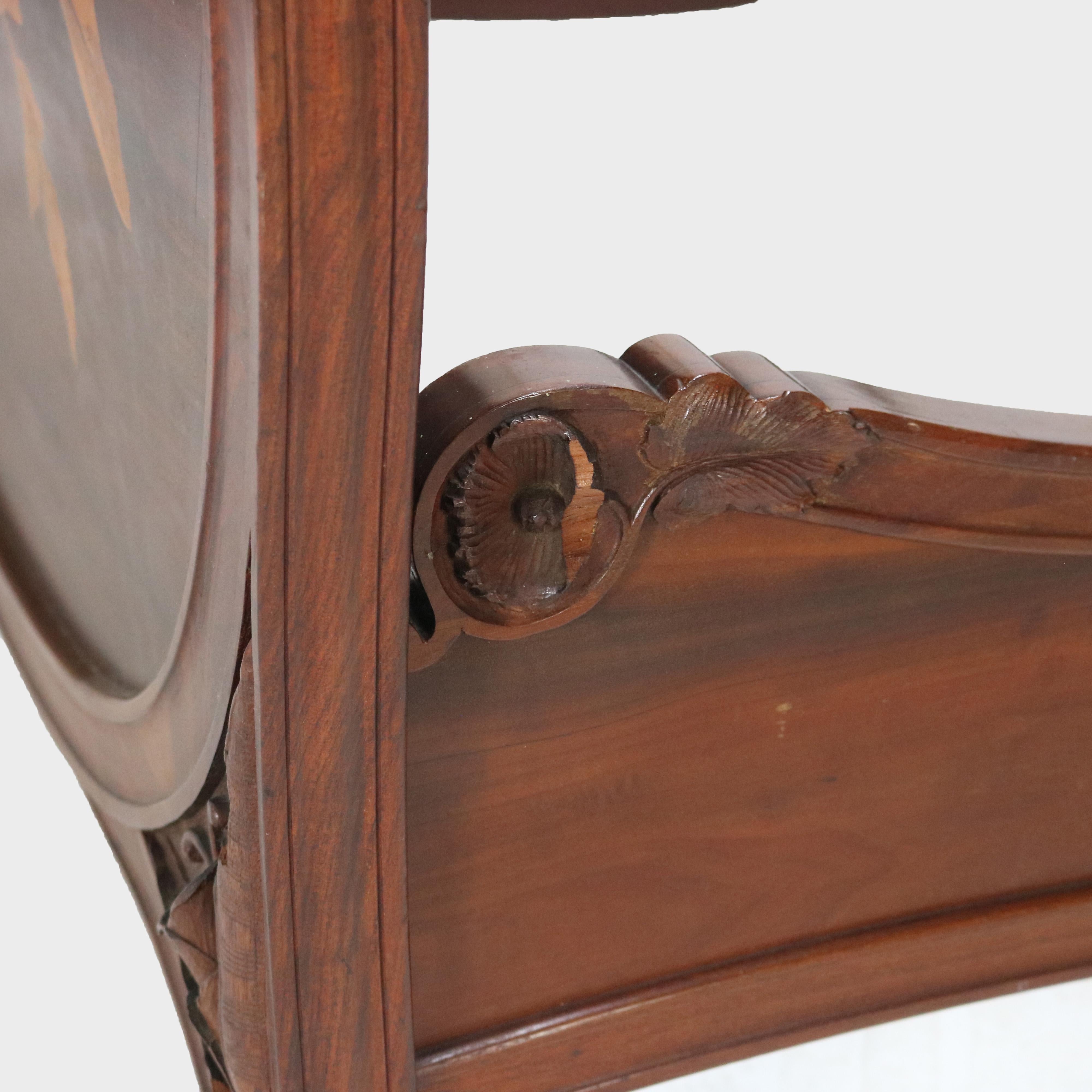 Antique Majorelle/Galle Art Nouveau Mahogany with Satinwood Inlay 9