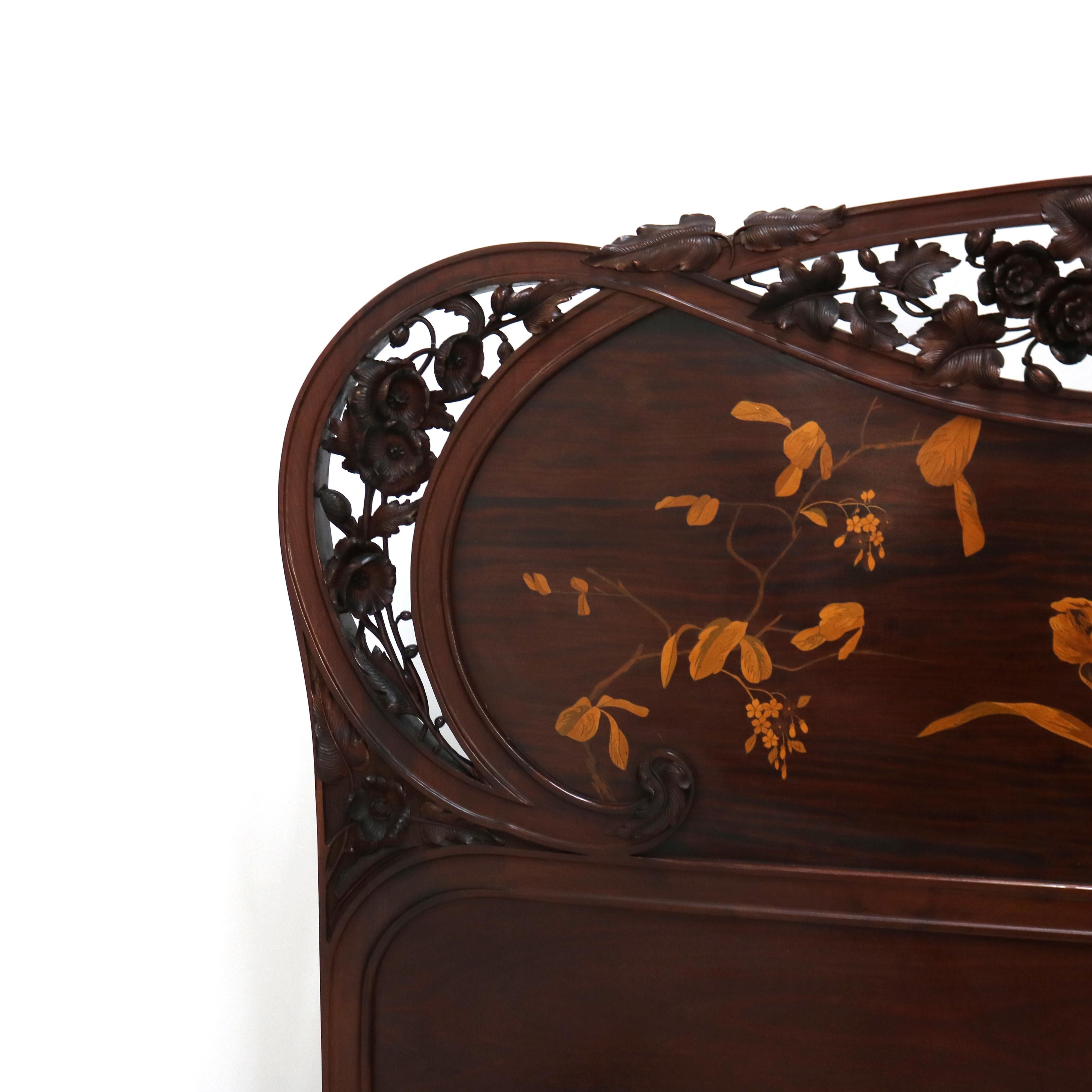 Antique Majorelle/Galle Art Nouveau Mahogany with Satinwood Inlay In Good Condition In Big Flats, NY